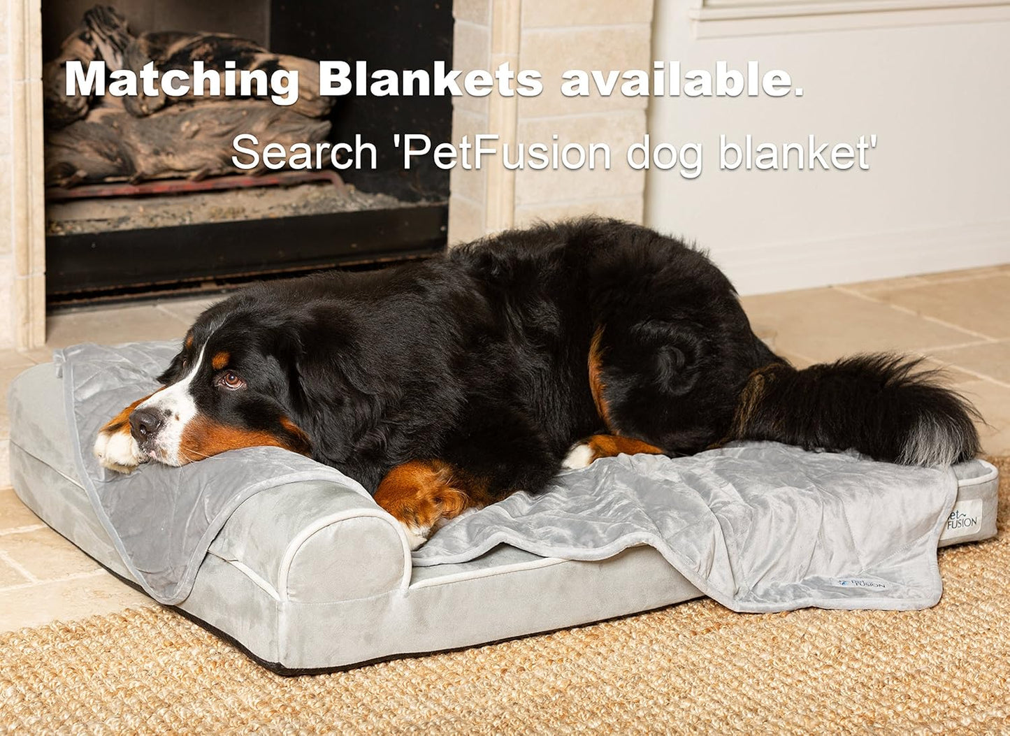 PetFusion BetterLounge Orthopedic Dog Bed | Solid CertiPUR-US Memory Foam, Waterproof liner | Medium / Large & XL | Removable Micro-Suede Cover Available Separately, 1 YR Warr,Grey