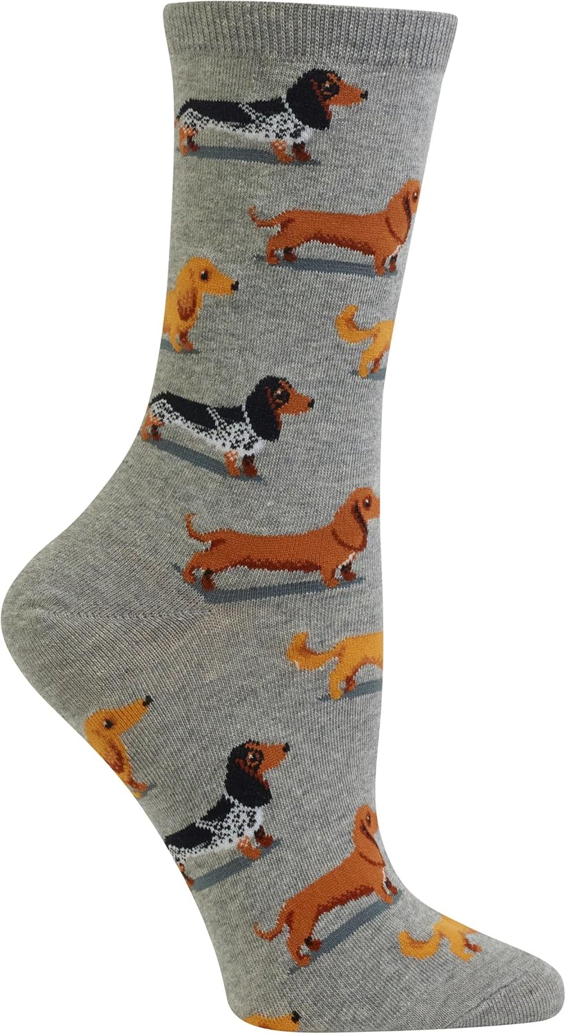 Hot Sox womens Fun Dog Lovers Crew Socks - 1 Pair Pack - Cool & Cute Wordplay Novelty Fashion Gifts
