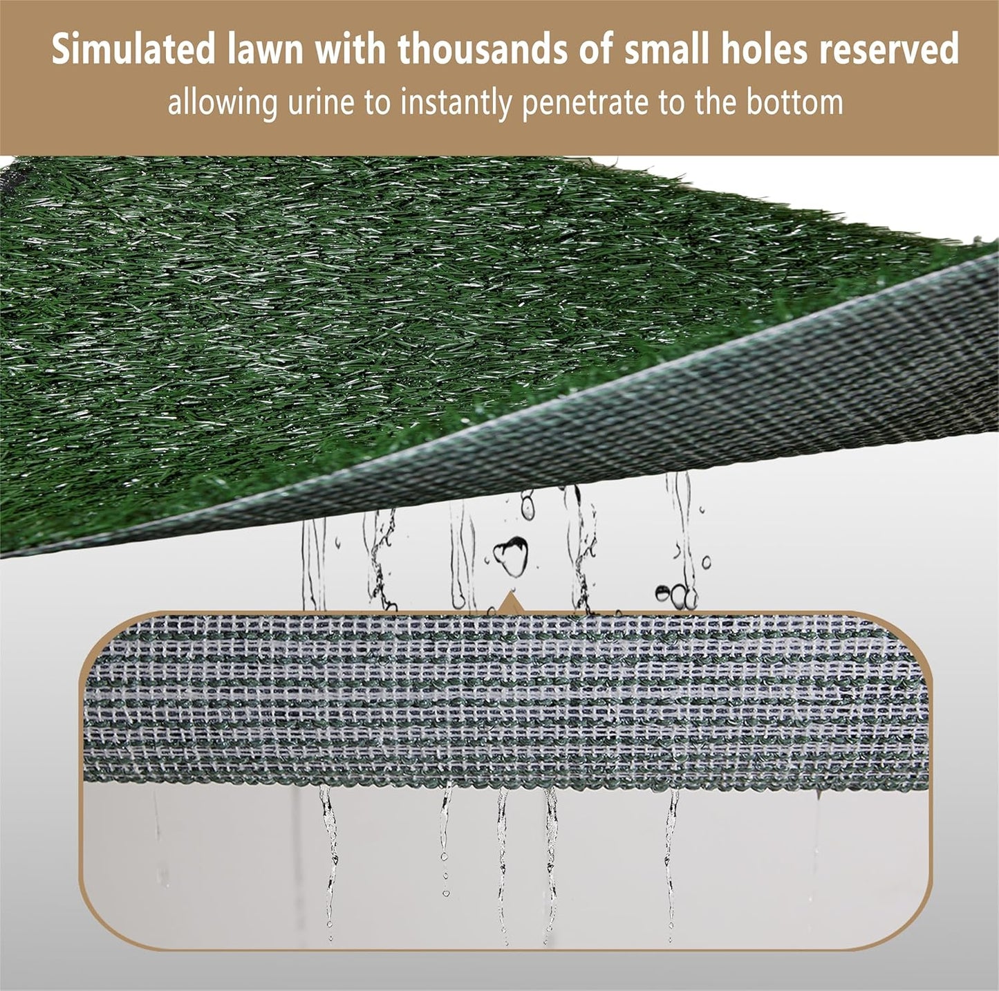 Dog Grass Mat,Pet Toilet,Dog Potty Grass,Drainage Pet Toilet,Replace Pets Toilets,Suitable for The Vast Majority of Dogs and Cats.25 * 20 * 2 in
