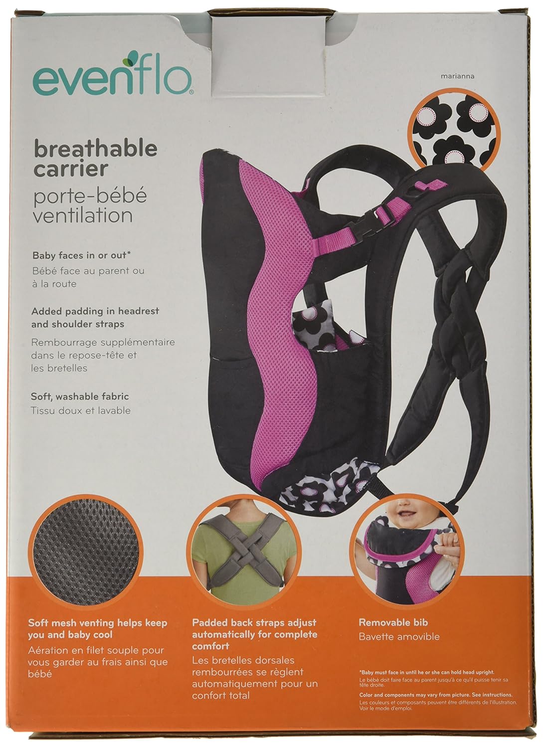 Evenflo Breathable Infant Soft Carrier (Marianna Pink)