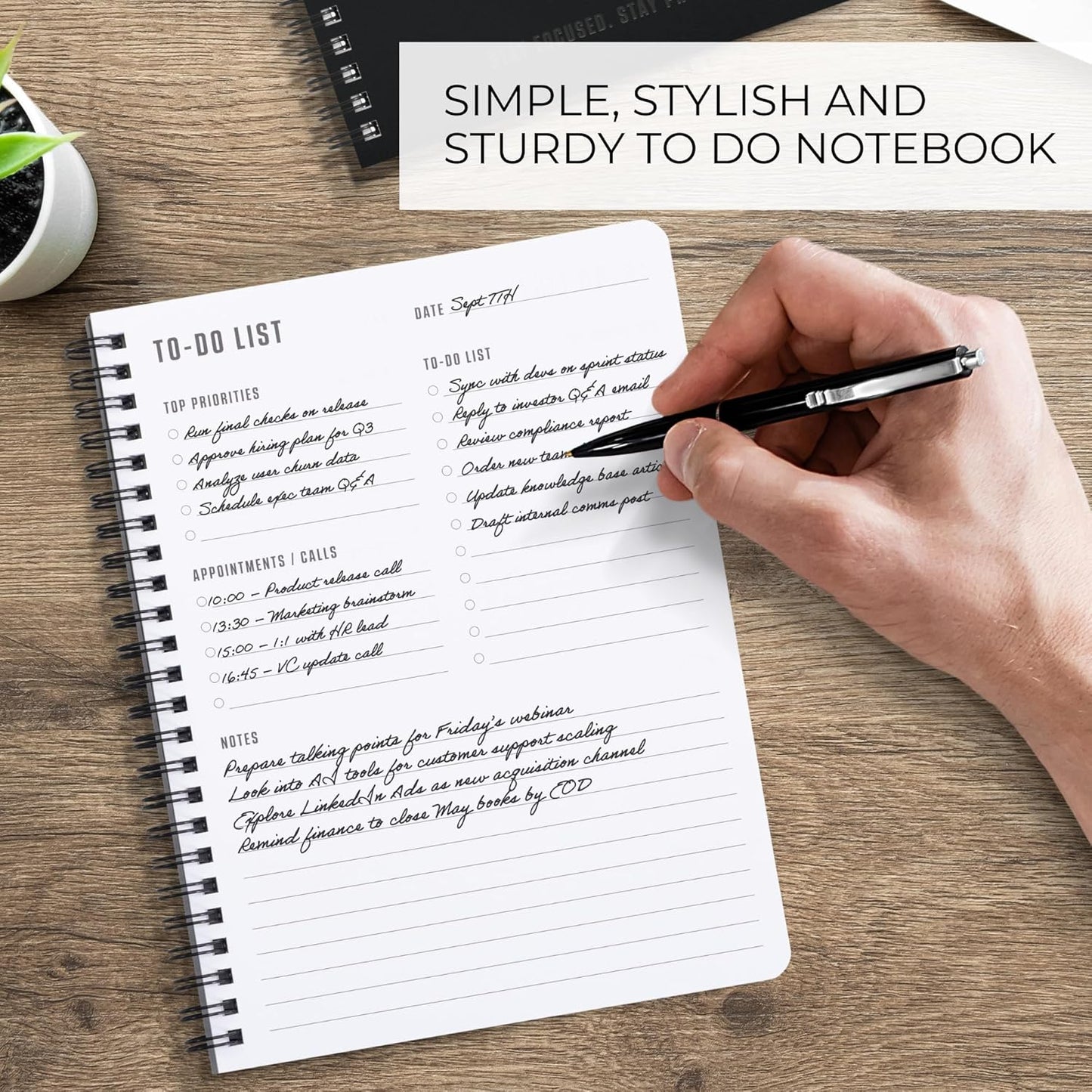 ZICOTO Aesthetic To Do List Notebook For Work or Home - Simple Daily Planner to Easily Organize Your Tasks And Boost Productivity - Stylish Undated Organizer Supplies For Women and Men
