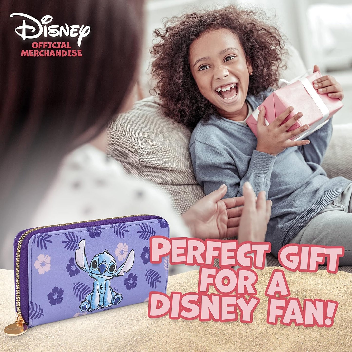Disney Stitch Wallet Women Teenagers Girls Zip Around Card Cash Coin Purse Cute Clutch Wallet for Travel Work Gifts for Her (Purple Stitch)