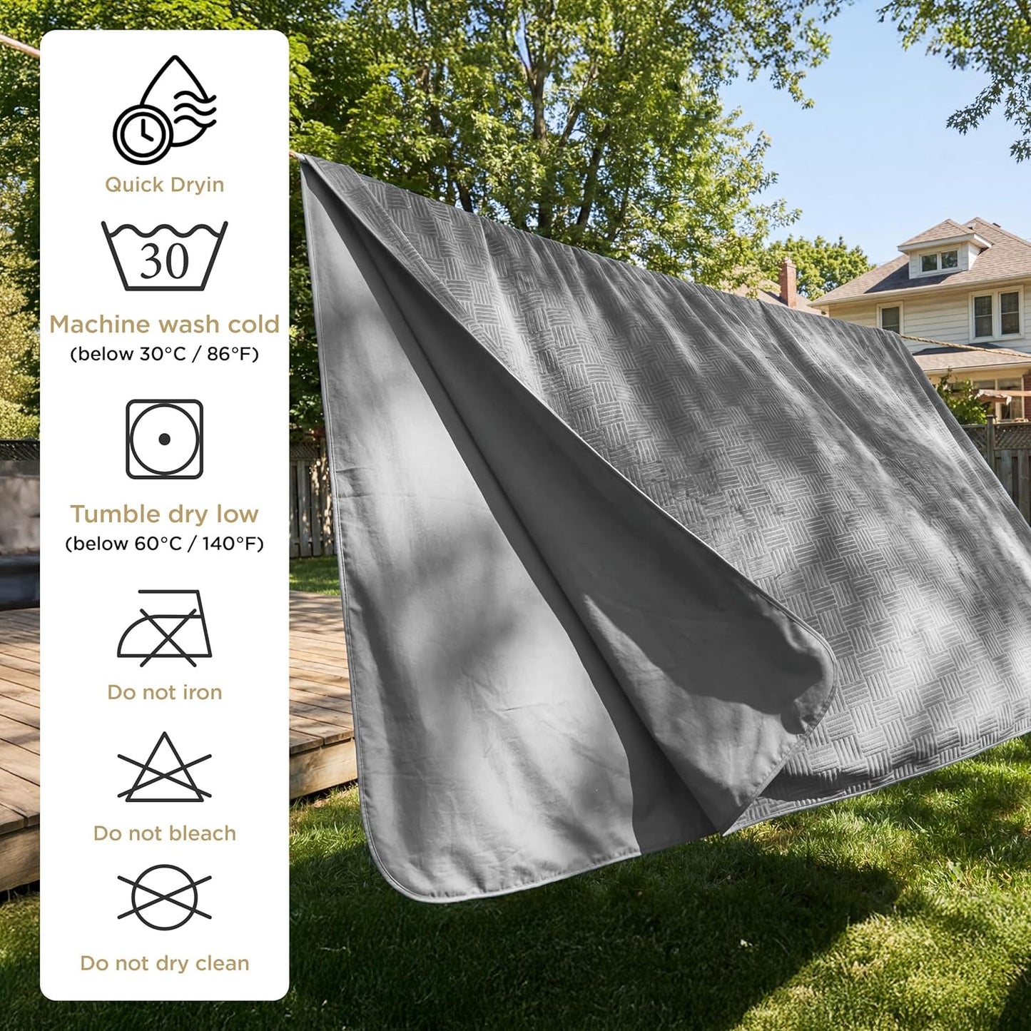 Bedsure Waterproof Bed Cover for Dogs Washable - Waterproof Blanket for Full Bed Couch Sofa Cozy, Lightweight Furniture Protector for Pet Cat Quick Drying, Ash Grey, 82x82IN
