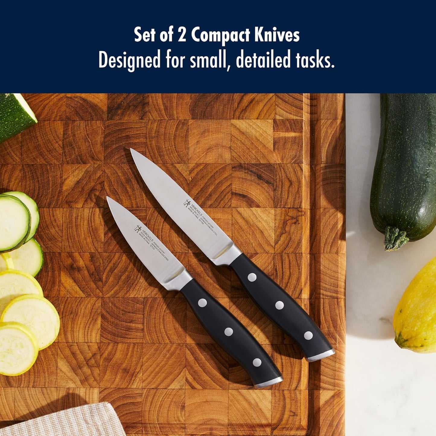 HENCKELS Forged Accent Razor-Sharp 2-pc Paring Knife Set, German Engineered Informed by 100+ Years of Mastery,Black