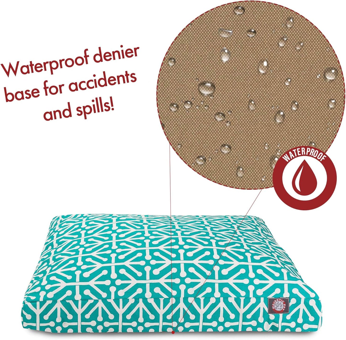 Pacific Aruba Small Rectangle Indoor Outdoor Pet Dog Bed With Removable Washable Cover By Majestic Pet Products