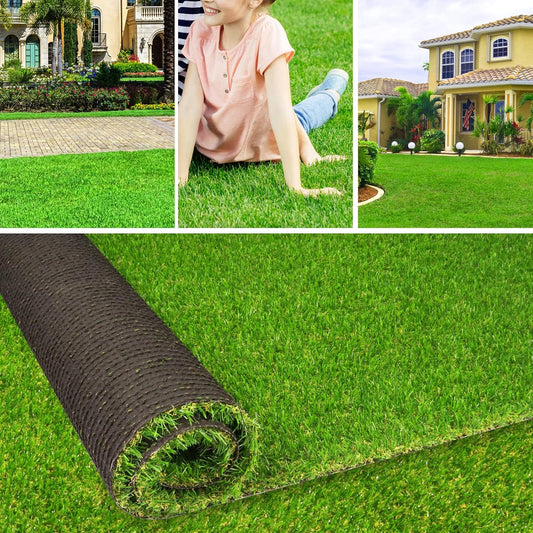 Artificial Grass Fake Grass Lawn Turf 3 ft x 5 ft, Realistic Synthetic Pet Turf Garden Landscape, Indoor/Outdoor Rugs with Drain Holes, Dogs Pee Pads Area, Customized Available
