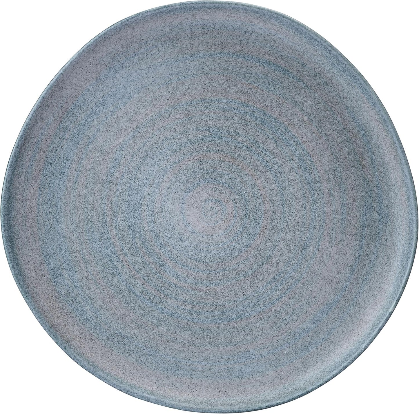 Mikasa Benson 12 Piece Stoneware Dinnerware Set, Service for 4, Plate and Bowl, Modern with Organic Freeform Shape for Everyday Dining, Blue