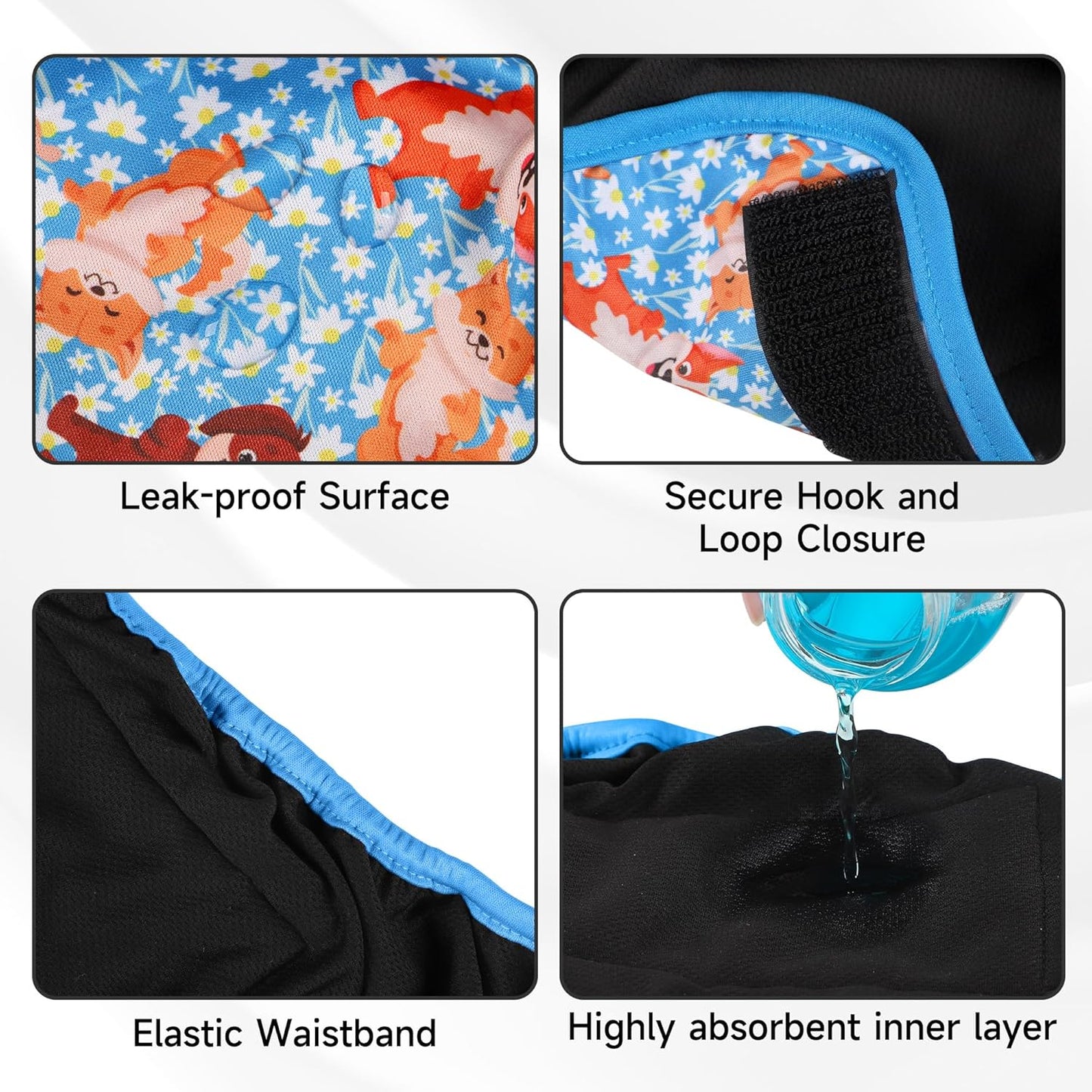 Reusable Female Dog Diaper, Highly Absorbent Doggie Diapers for Female Dogs, Dog Diapers Large