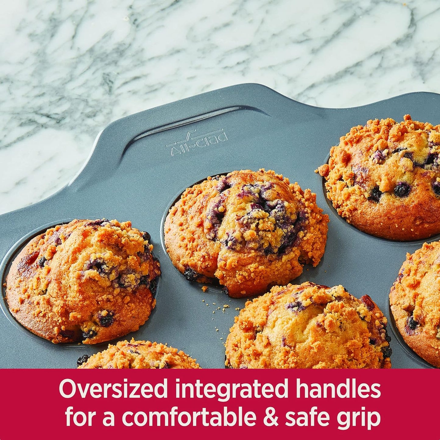 All-Clad Pro-Release Nonstick Bakeware Muffin Pan 12 Cup Oven Safe 450F Half Sheet, Cookie Sheet, Muffin Pan, Cooling & Baking Rack, Round Cake Pan, Loaf Pan, Baking Pan Grey