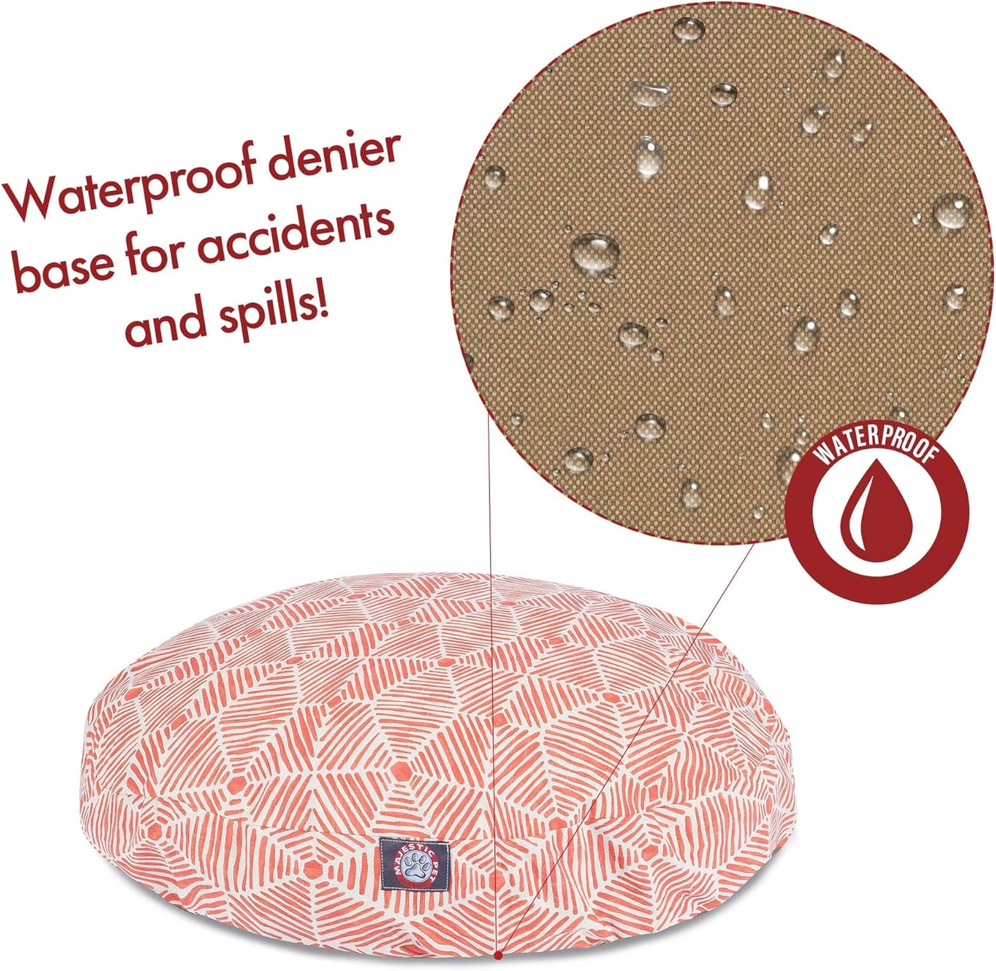 Majestic Pet Charlie Salmon Large Round Pet Bed