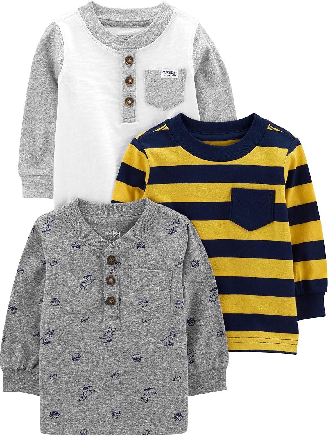 Simple Joys by Carter's Boys 3-Pack Long Sleeve Shirts