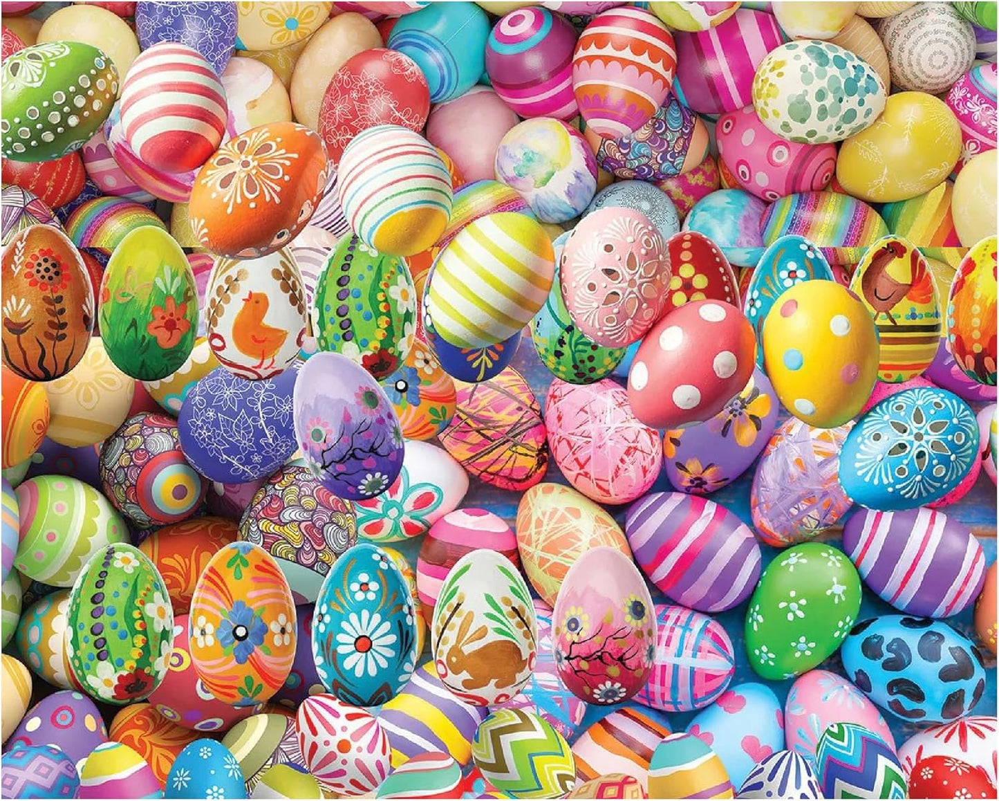 White Mountain 1000 Piece Jigsaw Puzzle Easter Holiday Collage Puzzles with Large Pieces Gift for Adults and Family 24"x30" - Easter Eggs