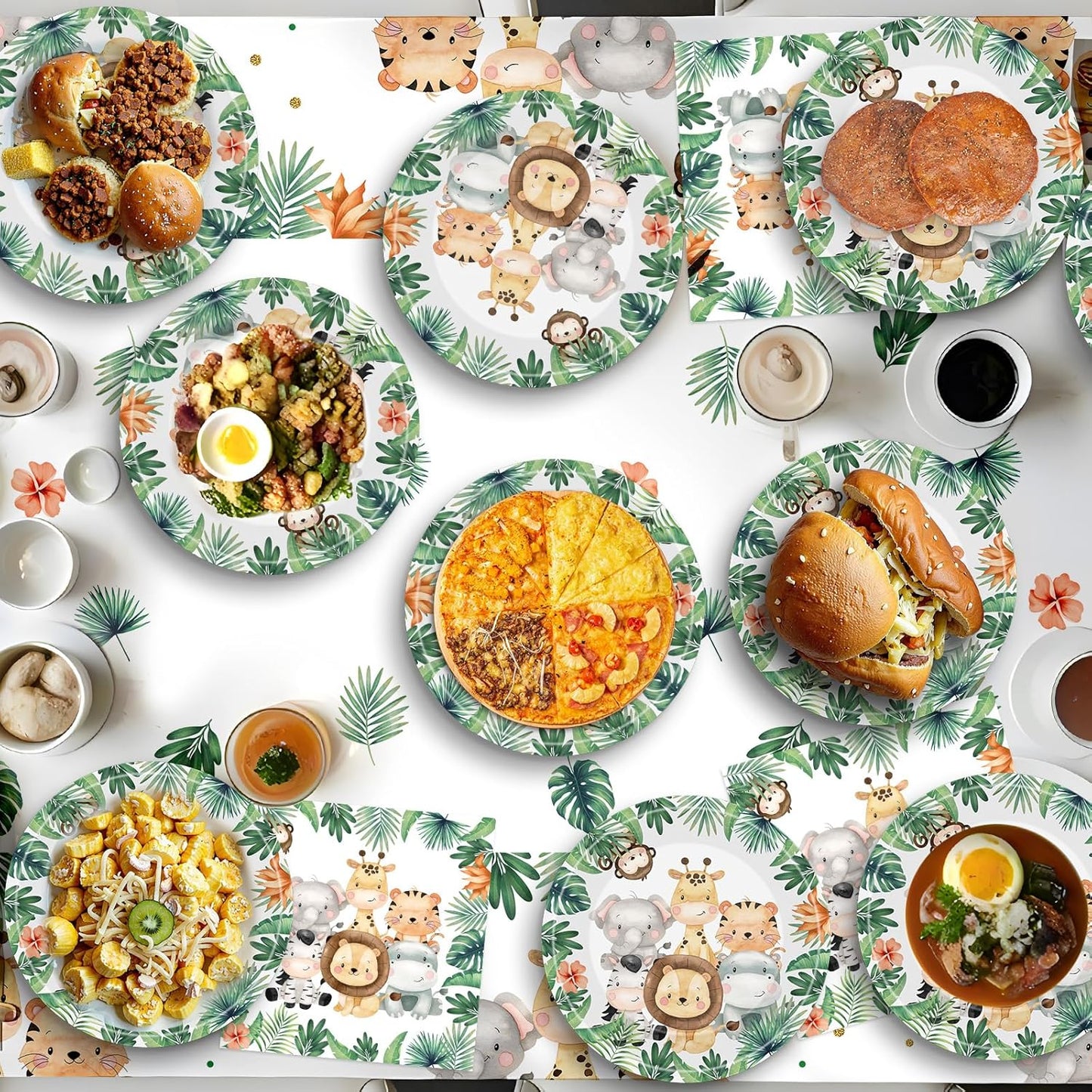 40 Pcs Jungle Animals Party Decorations - Safari Animal Plates and Napkins, Wild Animals Paper Plates Napkins Disposable Tableware Set for Baby Shower Zoo Birthday Party Supplies Favors, Serves 20