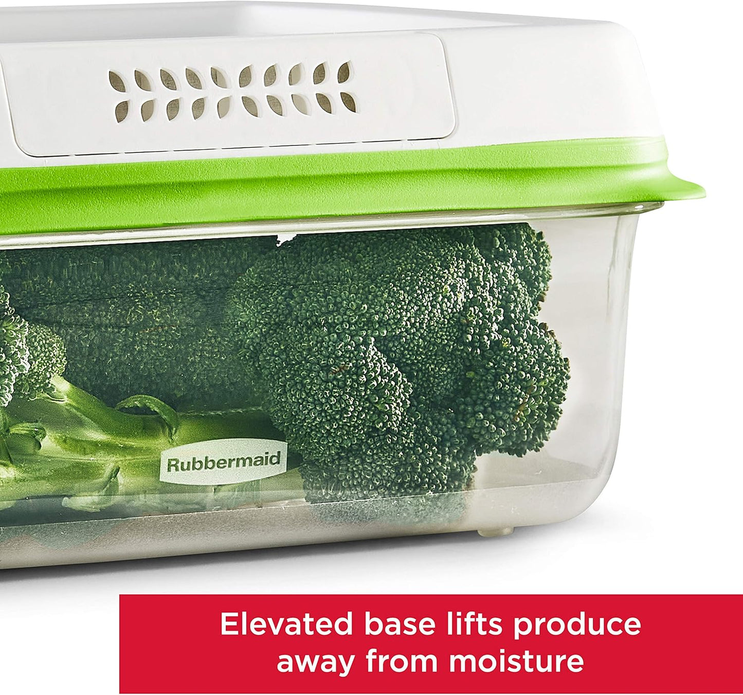 Rubbermaid 2114738 FreshWorks Saver, Medium Short Produce Storage Containers, 2-Pack, 4.6 Cup, Clear