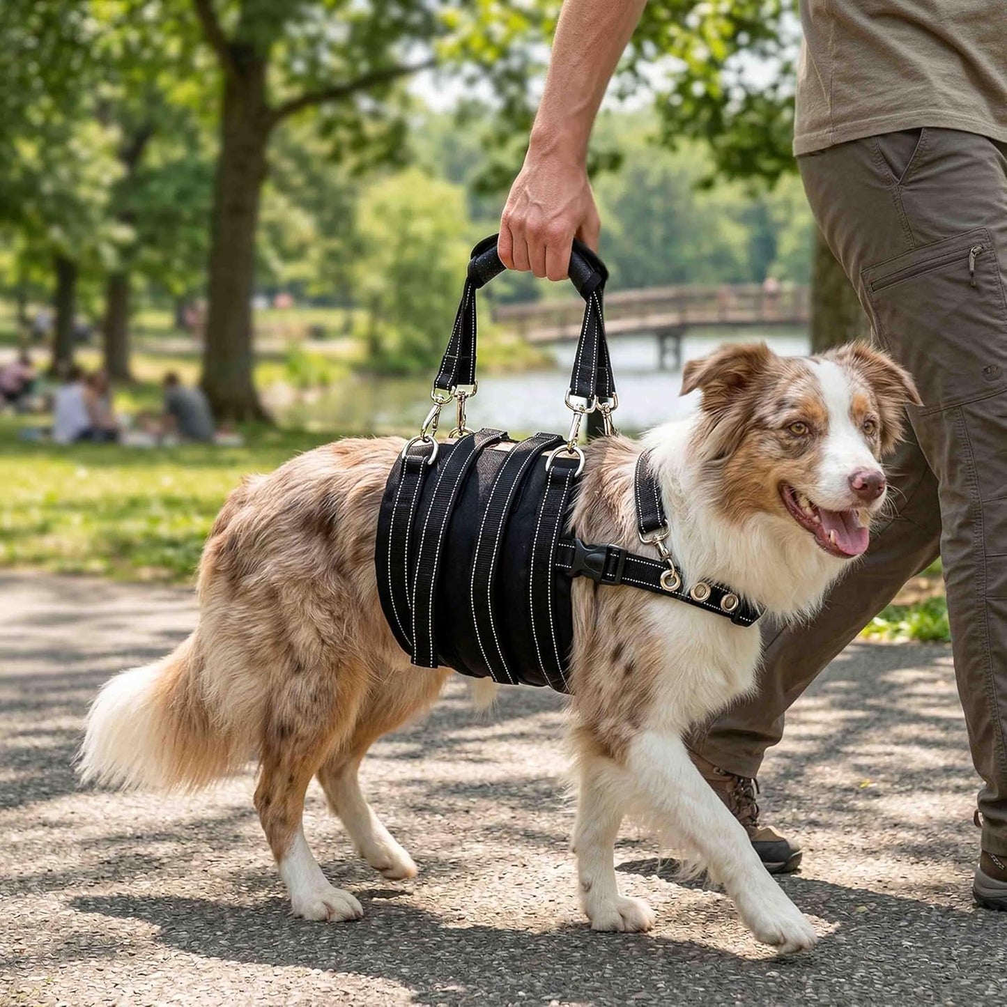 CWV Female Dog Sling for Back Legs, Dog Lift Harness, Magic Tape Dog Sling for Large Dogs Hind Leg Support, Medium, Female