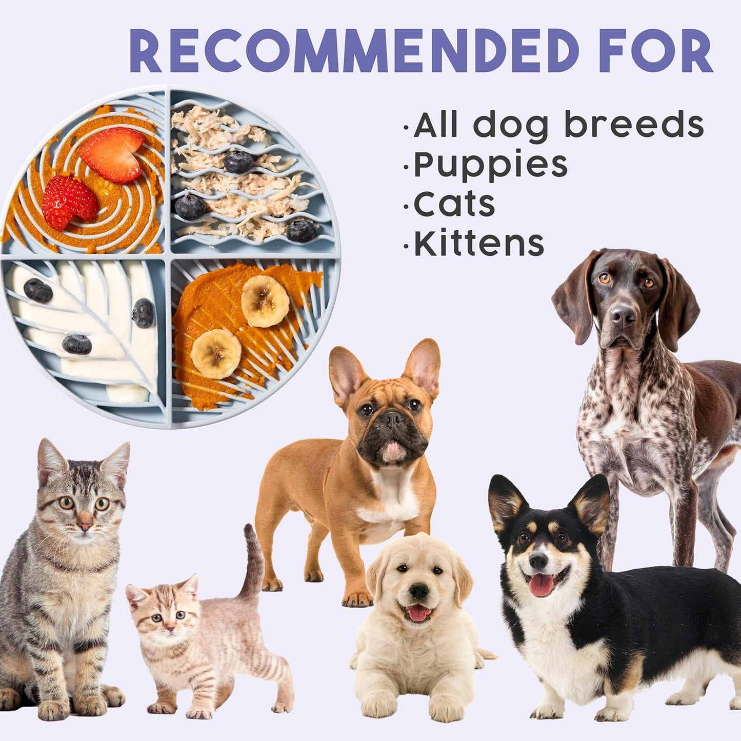 Awoo Paradise Silicone Dog & Cat Lick Mat & Slow Feeder with Suction Cups, Non-Slip, Dishwasher Safe, Extend Mealtime, Reduce Anxiety (Sage)