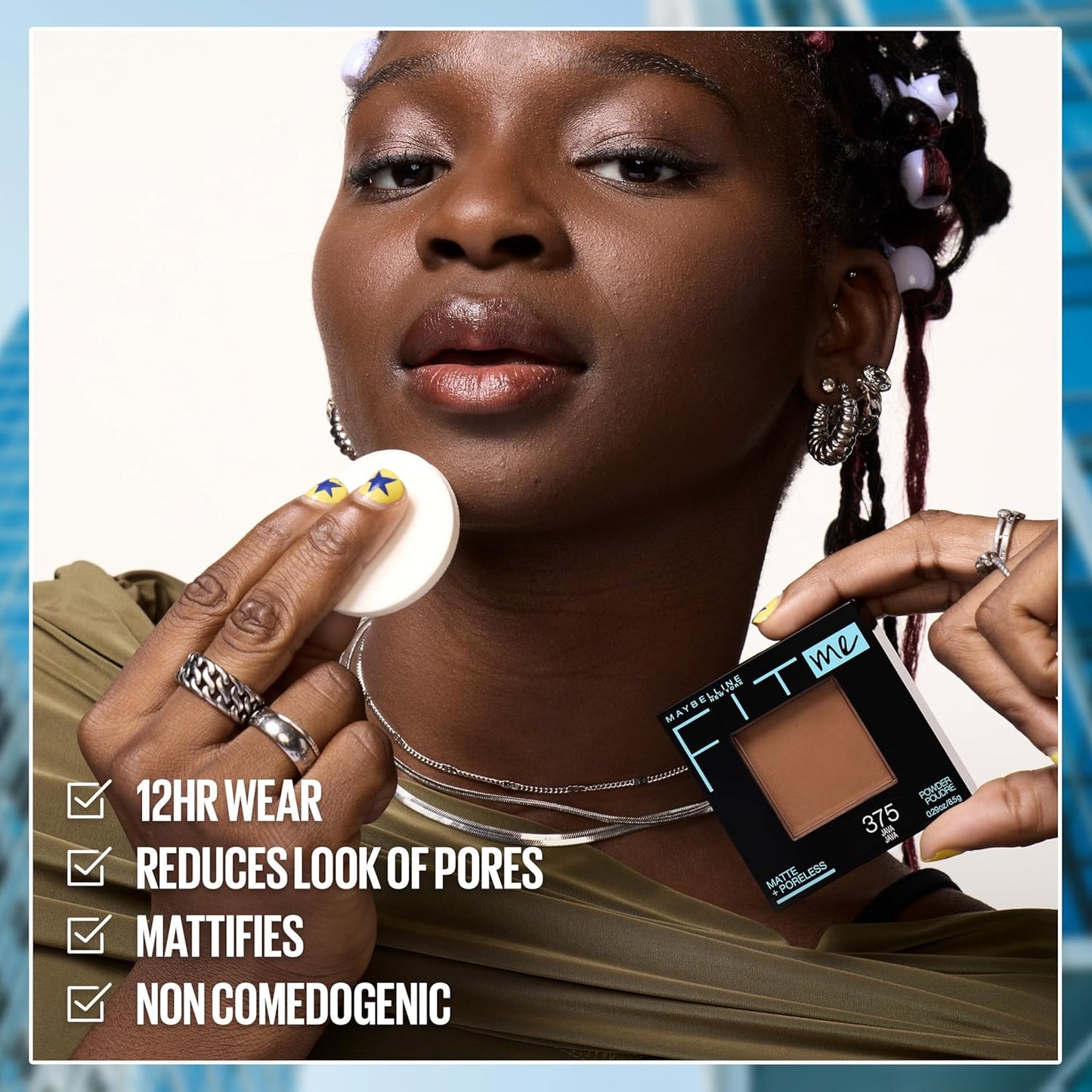 Maybelline Fit Me Matte + Poreless Pressed Face Powder Makeup & Setting Powder, Coconut, 1 Count