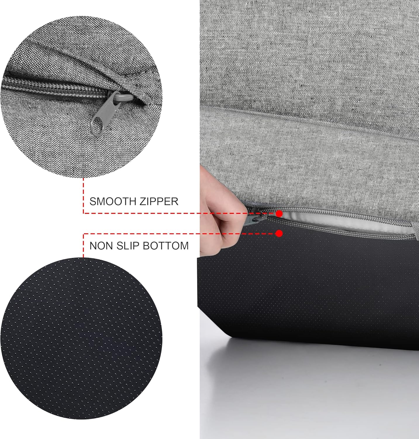 Fida Orthopedic Dog Bed with Memory Foam Base - Dog Lounge Sofa with Removable Washable Cover, Pets Couch Beds for Small/Medium/Large Dogs & Cats (L-35"x26", Black)