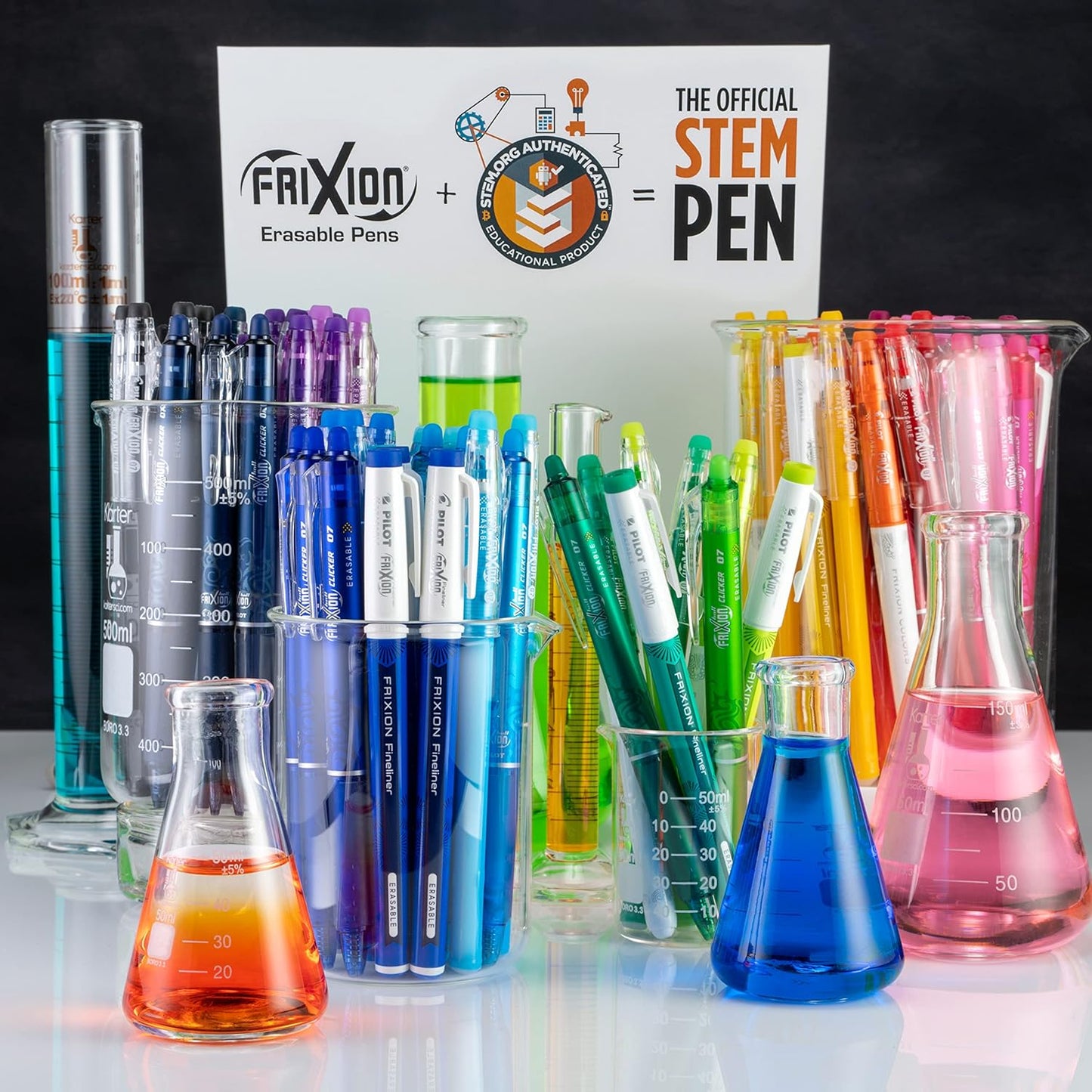 PILOT Pen 11452 FriXion Fineliner Erasable Marker Pens, Fine Point, Assorted Color Inks, 12 Count-Pack