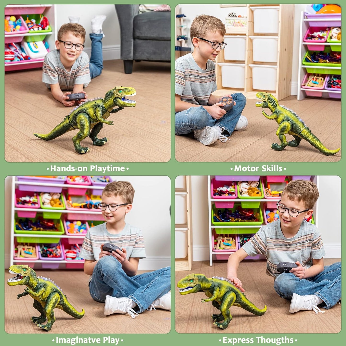 JOYIN Robot Dinosaur Toy for Kids Boys 3+ Big T.rex with Light and Realistic Roaring Sound, Remote Control Walking & Dancing Dinosaur, Electronic Steam Toy, Birthday Gift for Kids Boys Girls