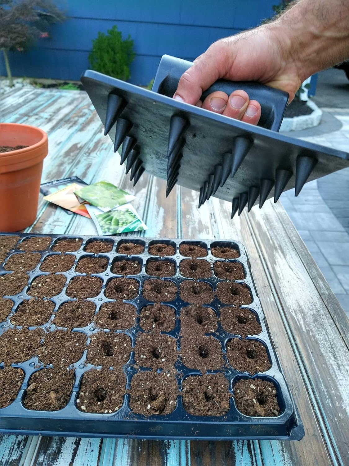 24-Hole Soil Digger and Seed Spacer for Planting Seeds | New Garden Tool, Gift for Gardener