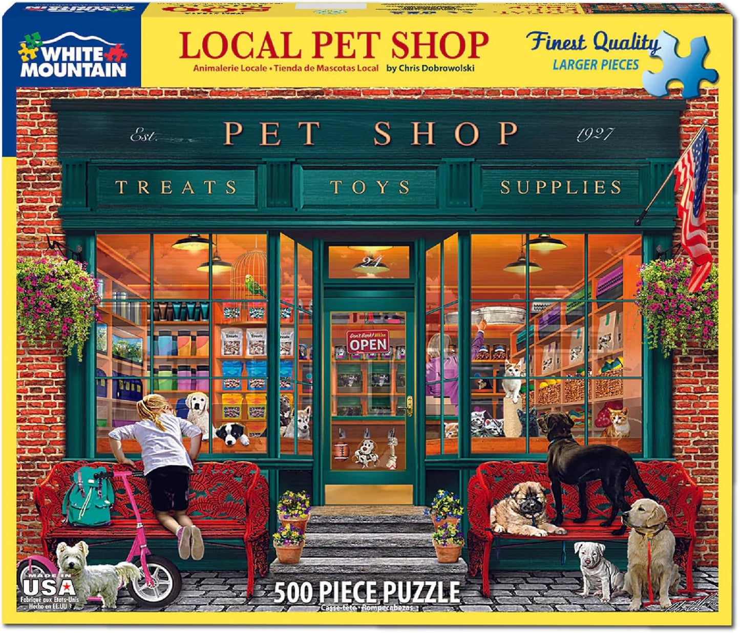 White Mountain Puzzles Local Pet Store - 500 Piece Jigsaw Puzzle