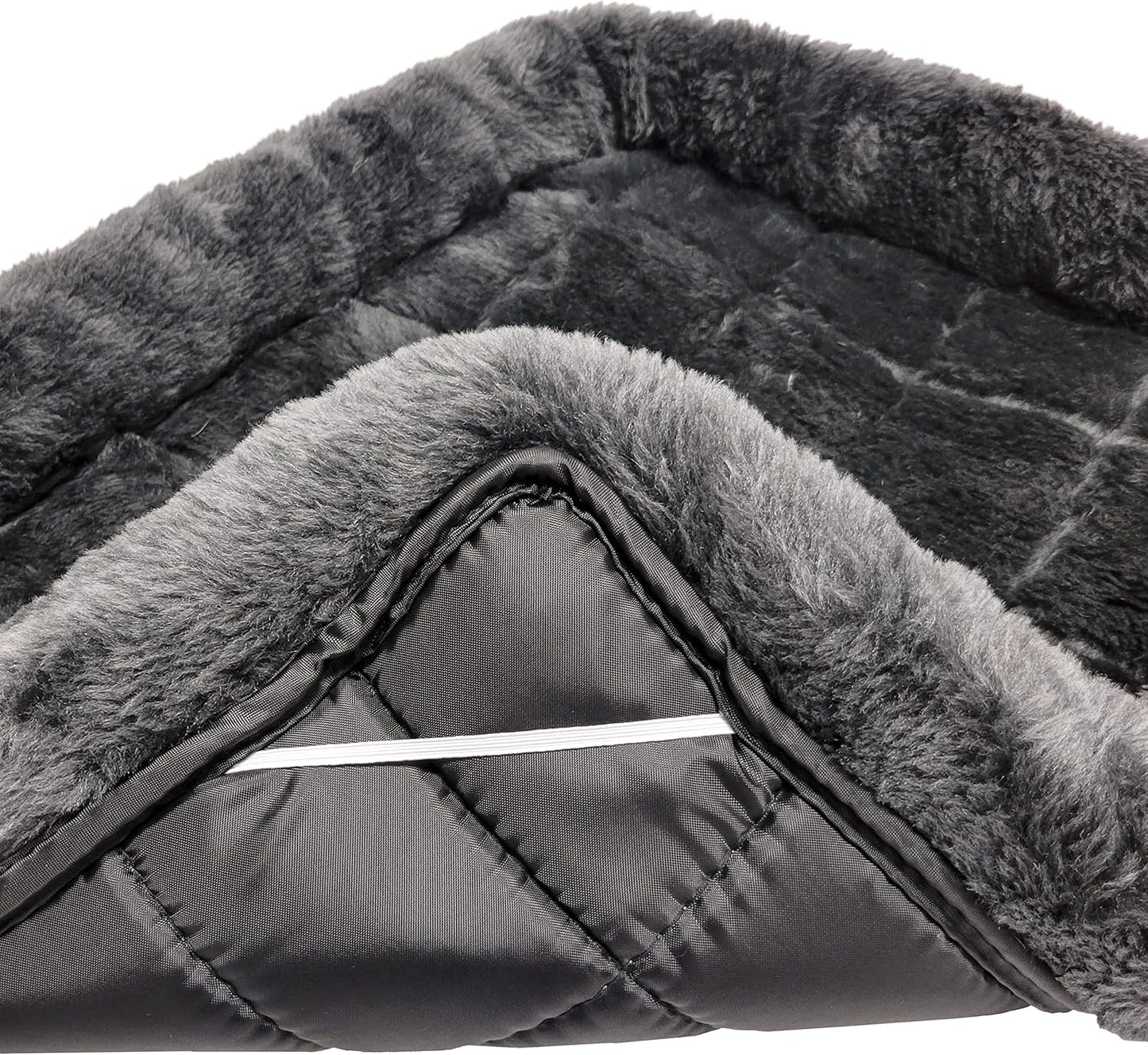 MidWest Homes for Pets QuietTime Giant Dog Bed – Gray Faux Fur Bolster, Ultra-Soft and Machine Washable, Fits 54-Inch Crates and Carriers, for XXL Breed Dogs