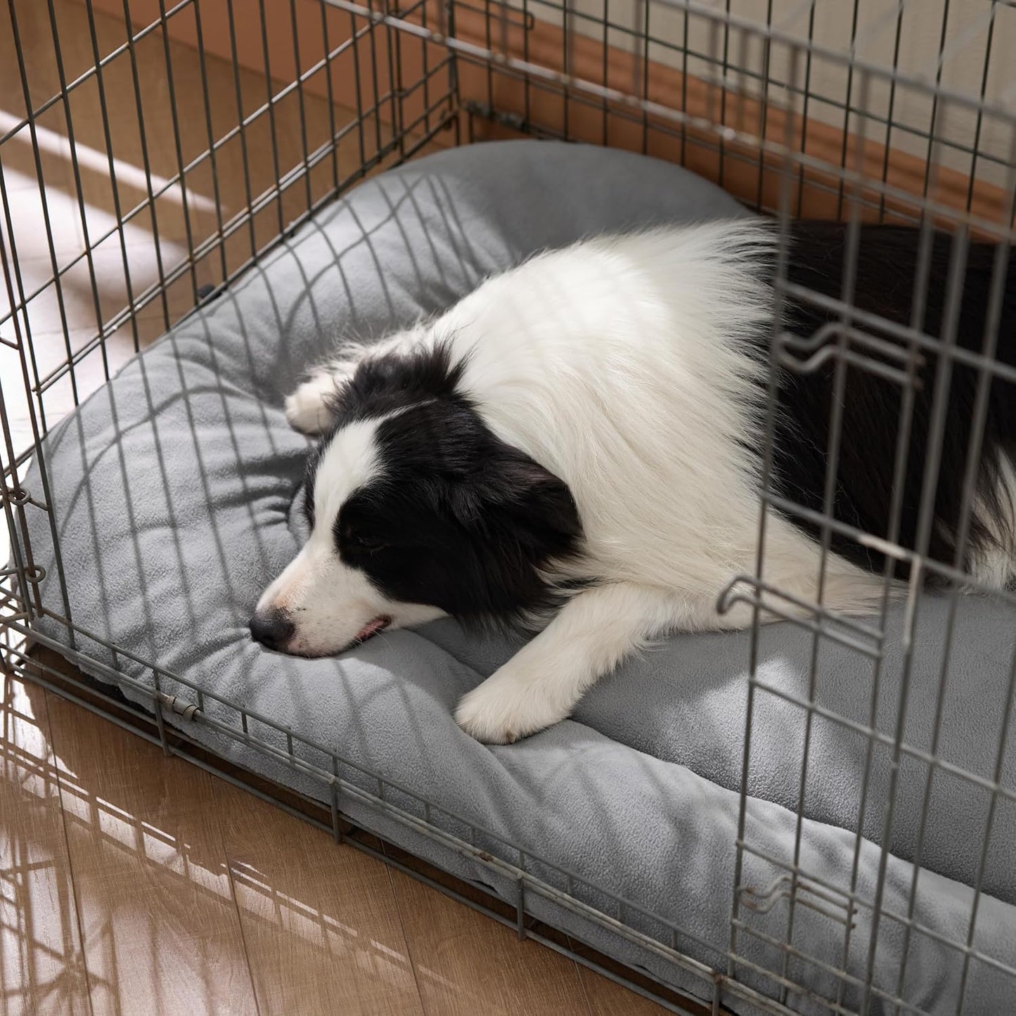 Bedsure Washable Dog Crate Pad for Extra Large Dogs, Anti-Slip Puppy Kennel Dog Bed for Crate - Ultra Soft Fleece Flat Thin Pet Mat (Not Chew Proof), Light Grey XL 41"x27"