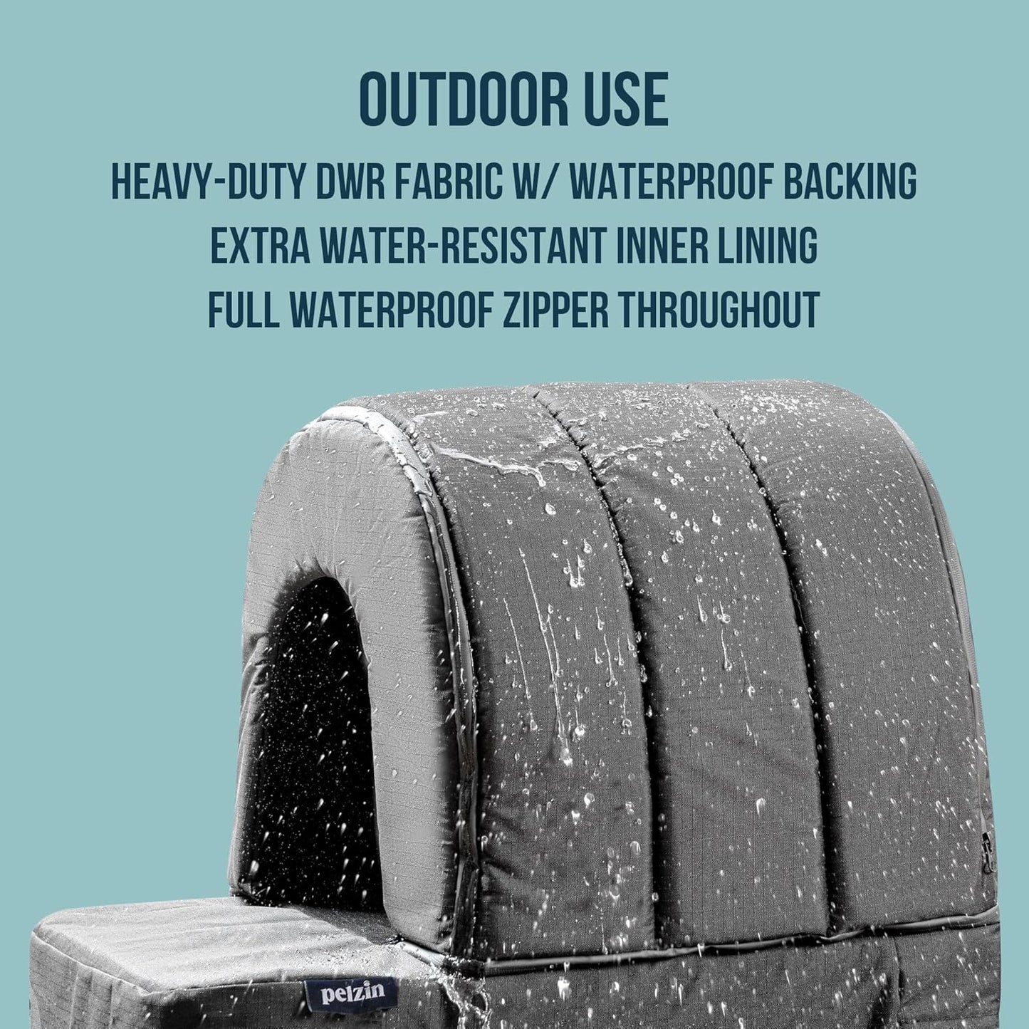 Orthopedic Dog House 2.0 - Outdoor Waterproof Dog Shelter w/Porch - Scratch Proof Indoor Pet House w/Egg-Crate Foam - Ideal for Medium Breeds & Fits 30-Inch Crate - 29"x18", Charcoal