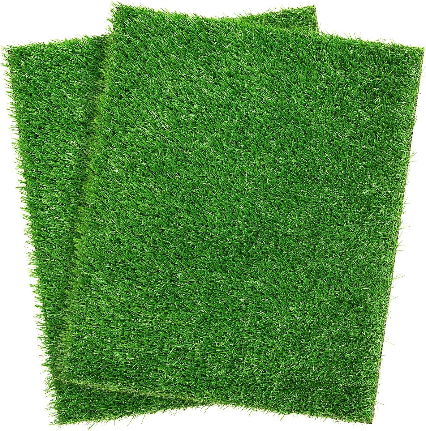 Artificial Dog Grass Pee Pad 18.75"x15" 2 Pack, Washable Indoor Potty Training Replacement Turf for Puppy, Reusable Realistic Grass Mat for Dogs