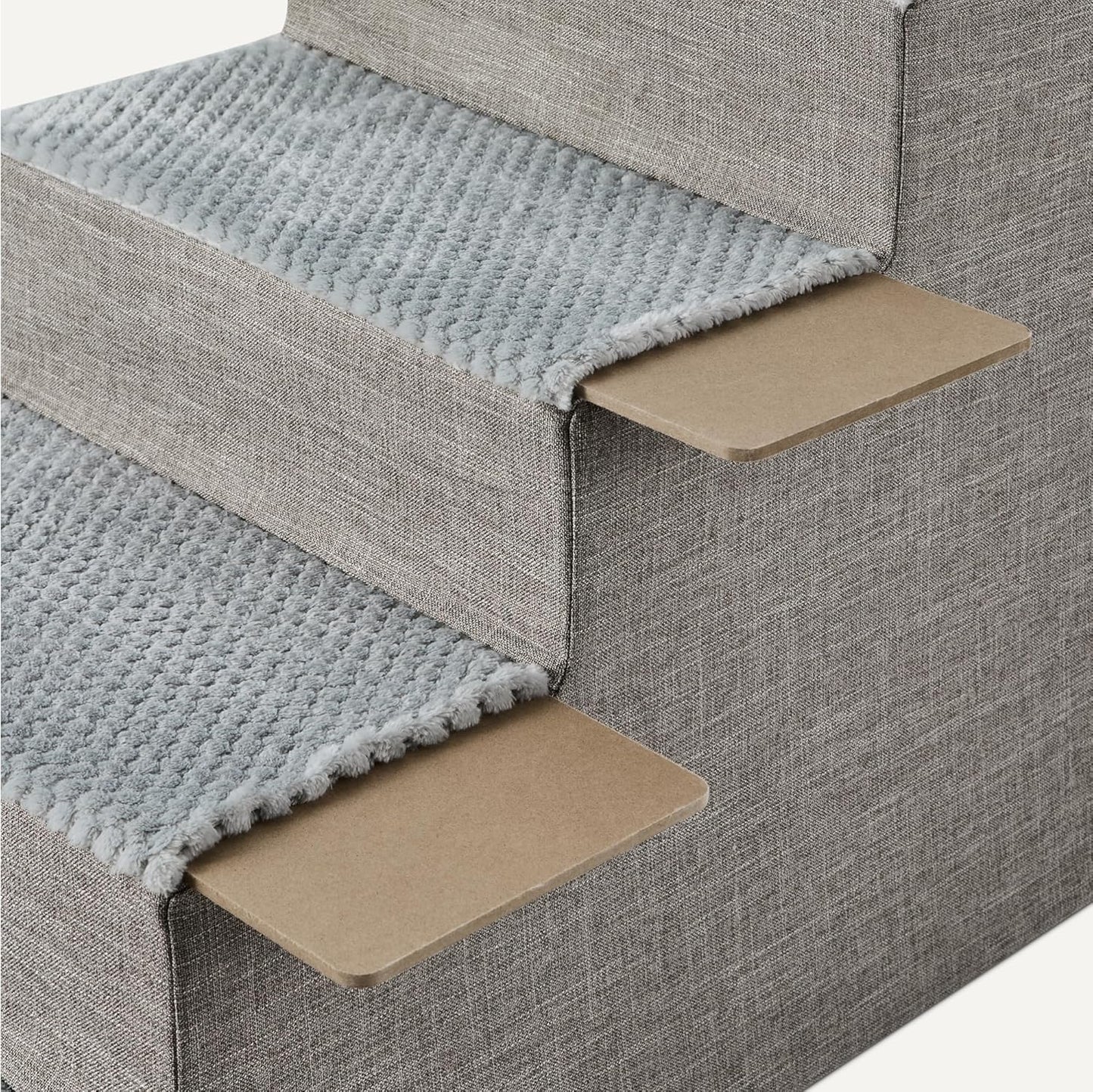 Amazon Basics Dog Steps, 18.7" H, 4-Step Pet Stairs for High Bed Couch and Sofa, Non-Slip Bottom, for Indoor Dogs and Cats, Grey