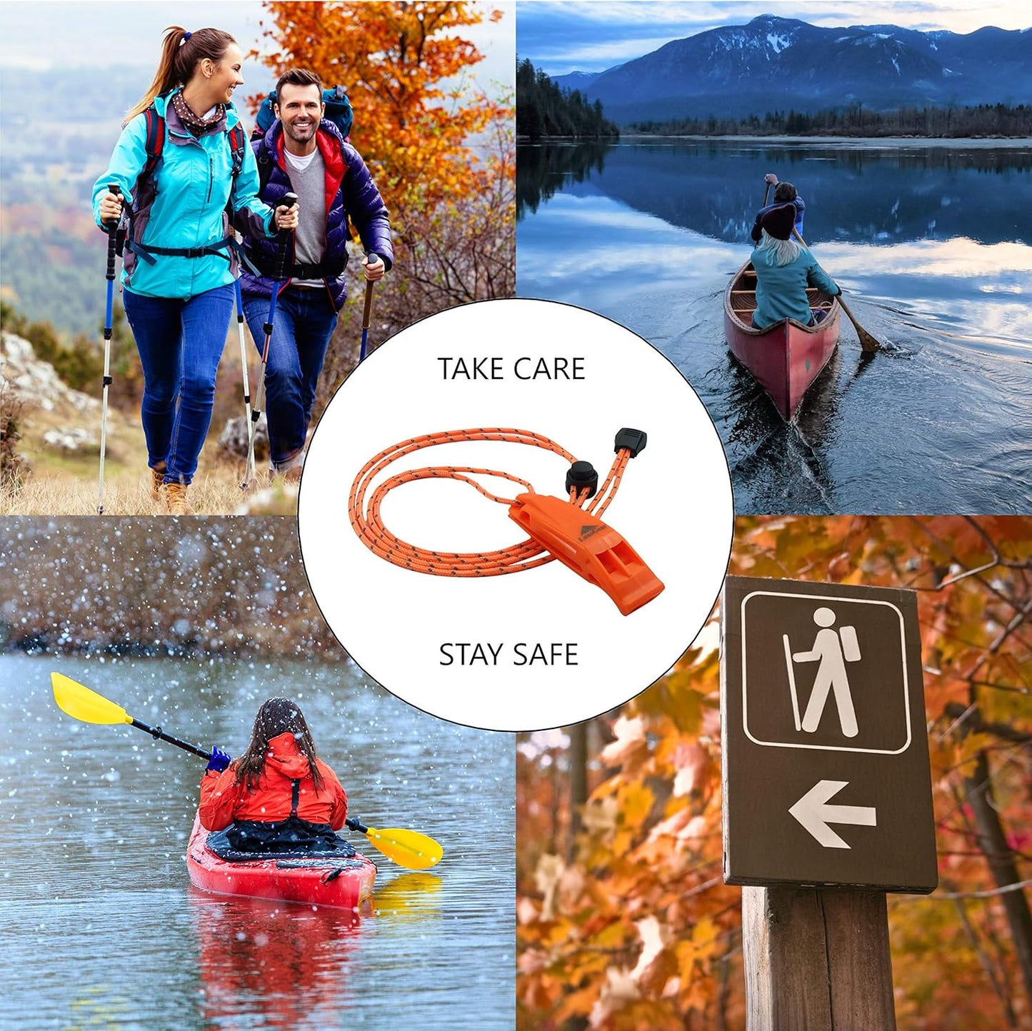 Emergency Whistles with Lanyard Safety Whistle Survival Shrill Loud Blast for Kayak Life Vest Jacket Boating Fishing Boat Camping Hiking Hunting Rescue Signaling Kids Lifeguard Plastic 2 Pack