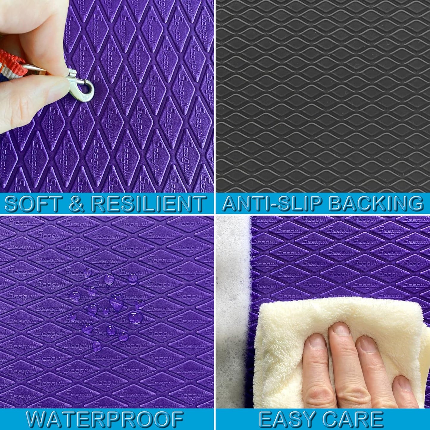Seagull Multipurpose Foam Rubber Pet Grooming Table Mat 16 x 24 Inch Dog Grooming Mat for Table Cat Grooming Mat Dog Bath Mat Pet Vet Mat Non Slip Soft Waterproof Purple