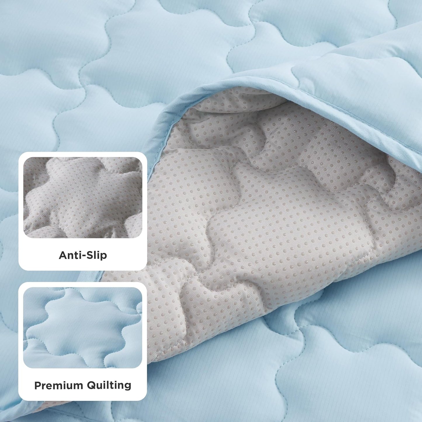 Bedsure Cooling Dog Mat Extra Large, Q-Max>0.5 XL Thin Breathable Cold Crate Pad for Pet, Portable Washable Kennel Bed for Summer Active Dog with Chill Soothing Fabric to Rapid Cooling, 41x28, Blue
