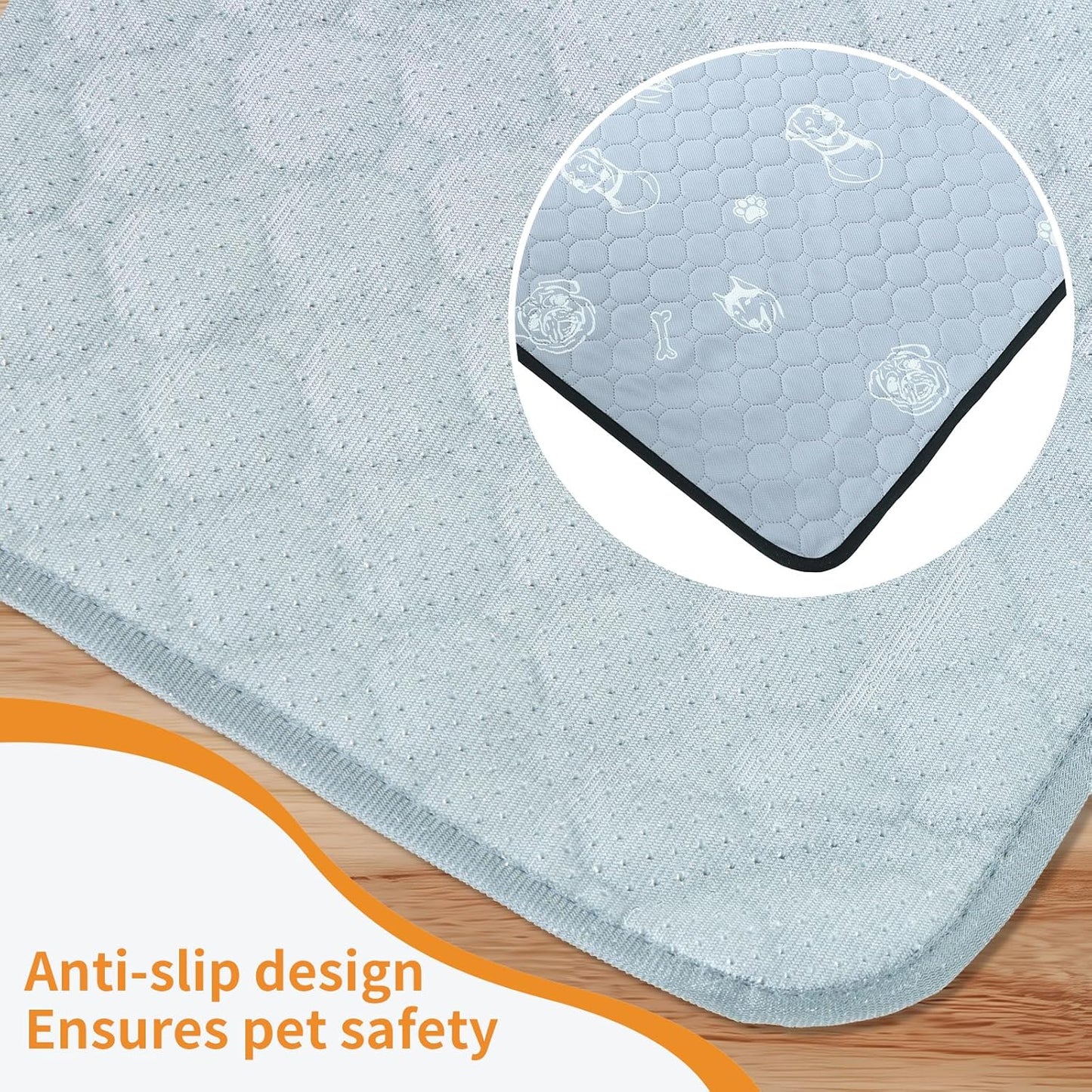 2 Packs Extra Large Reusable Dog Mat for Floor,Washable Pee Pads for Dogs and Cats,Puppy Playpen Mat for Incontinence,Grey 59"x35"