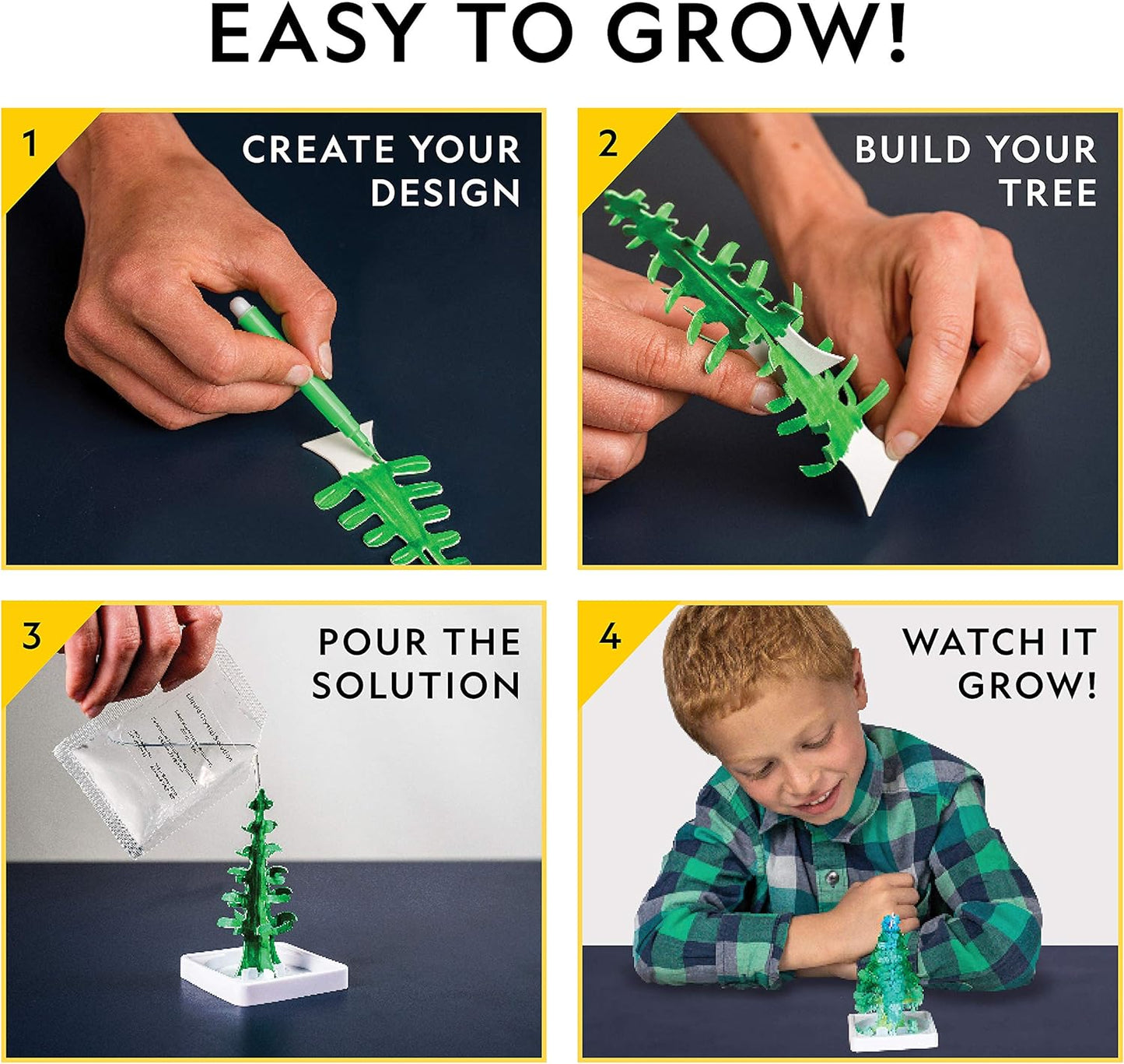 National Geographic Craft Kits for Kids - Crystal Growing Kit - Grow a Crystal Garden in Just 6 Hours, Educational Craft Includes Art Project, Geode, STEM Arts and Crafts for Girls (Amazon Exclusive)