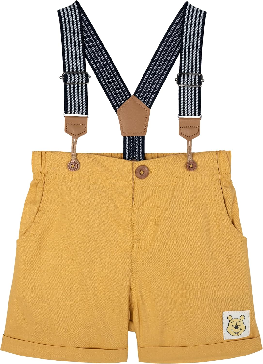 Disney Winnie the Pooh Baby Ribbed Polo Bodysuit and Shorts Outfit Set Newborn to Infant Sizes (Newborn - 24 Months)