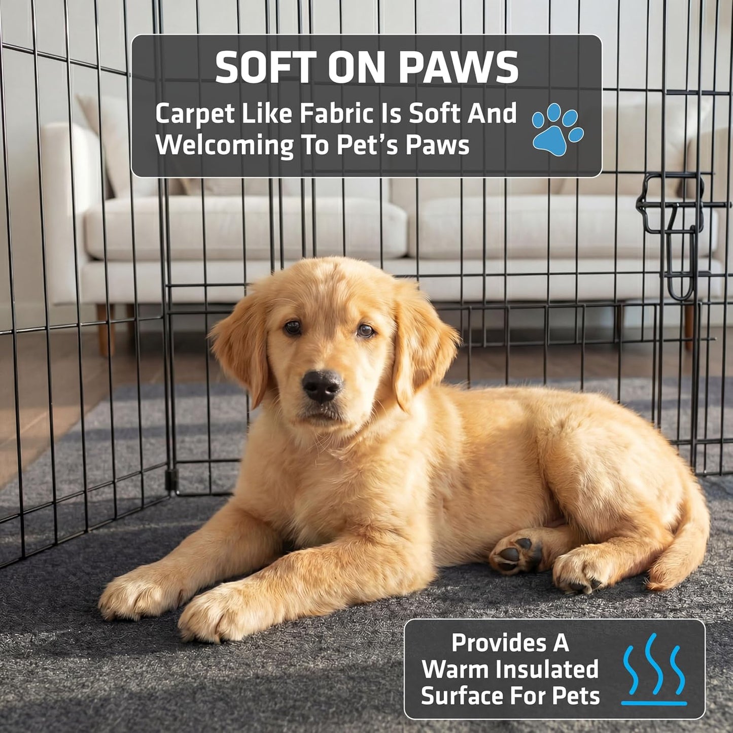 Drymate Jumbo Dog Playpen Mat (60x74), Super Absorbent, Waterproof, Slip-Resistant, Machine Washable, Reusable Puppy Pad for Training, Whelping, Housebreaking, Incontinence, Crate, Kennel (USA Made)