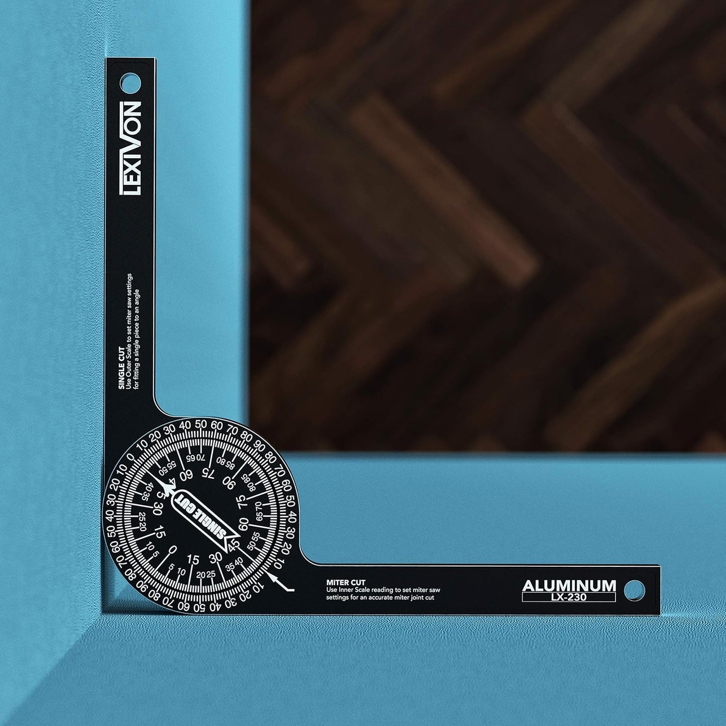 LEXIVON Aluminum Miter Saw Protractor | 7-Inch Rust Proof Angle Finder Featuring Precision Laser Engraved Scales (LX-230)