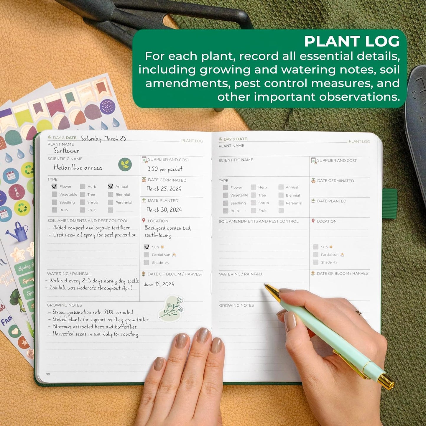 Clever Fox Gardener’s Journal – Guided Gardening Notebook to Plant Vegetables, Flowers & Herbs – 5-Year Garden Log Book for Beginners (Forest Green)
