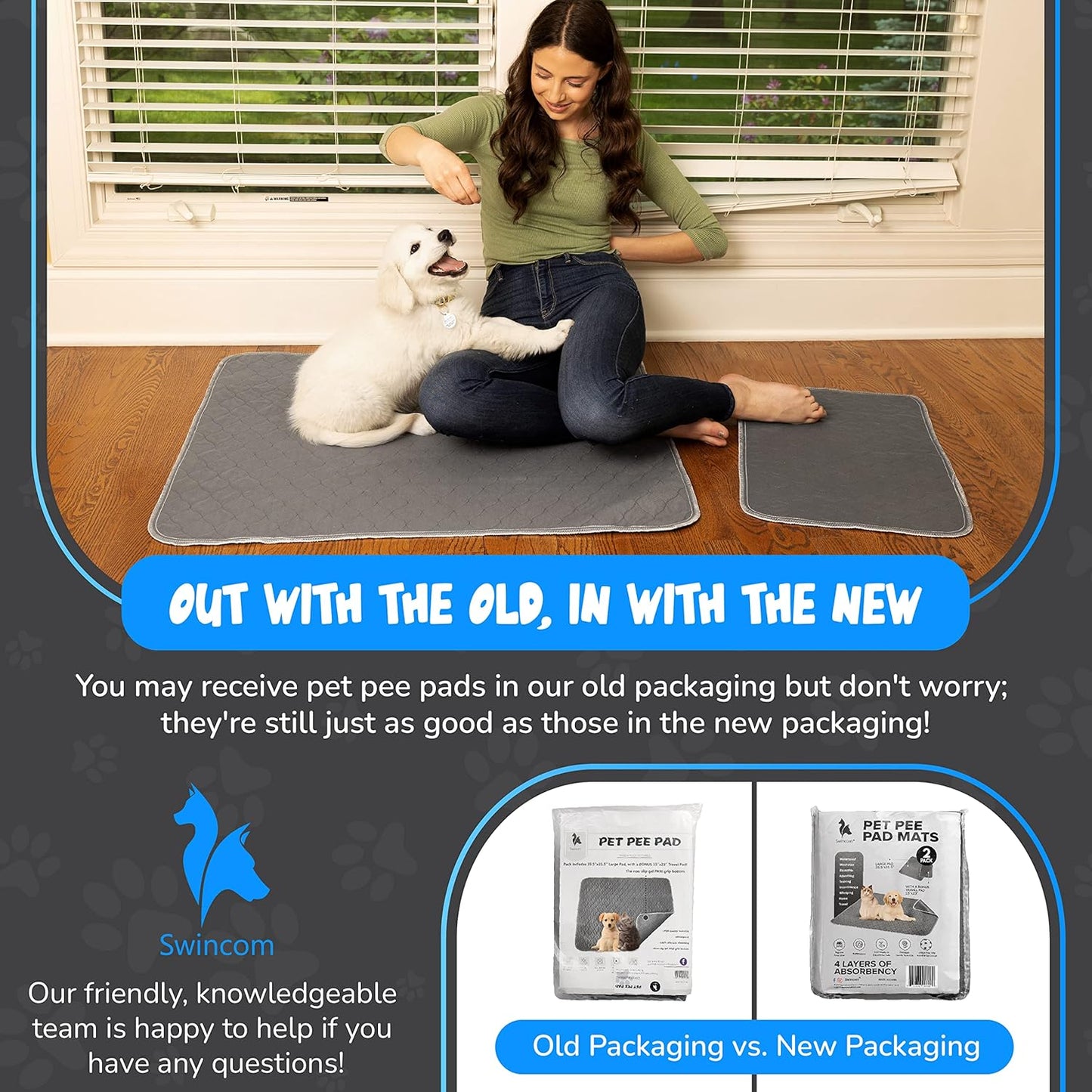 Washable Pee Pads for Dogs - Multifunctional Non Slip Whelping Pads Washable and Waterproof - Our Super Absorbent, Reusable Puppy Pads Include a Convenient Travel Pad - 35.5 x 31.5 Inches