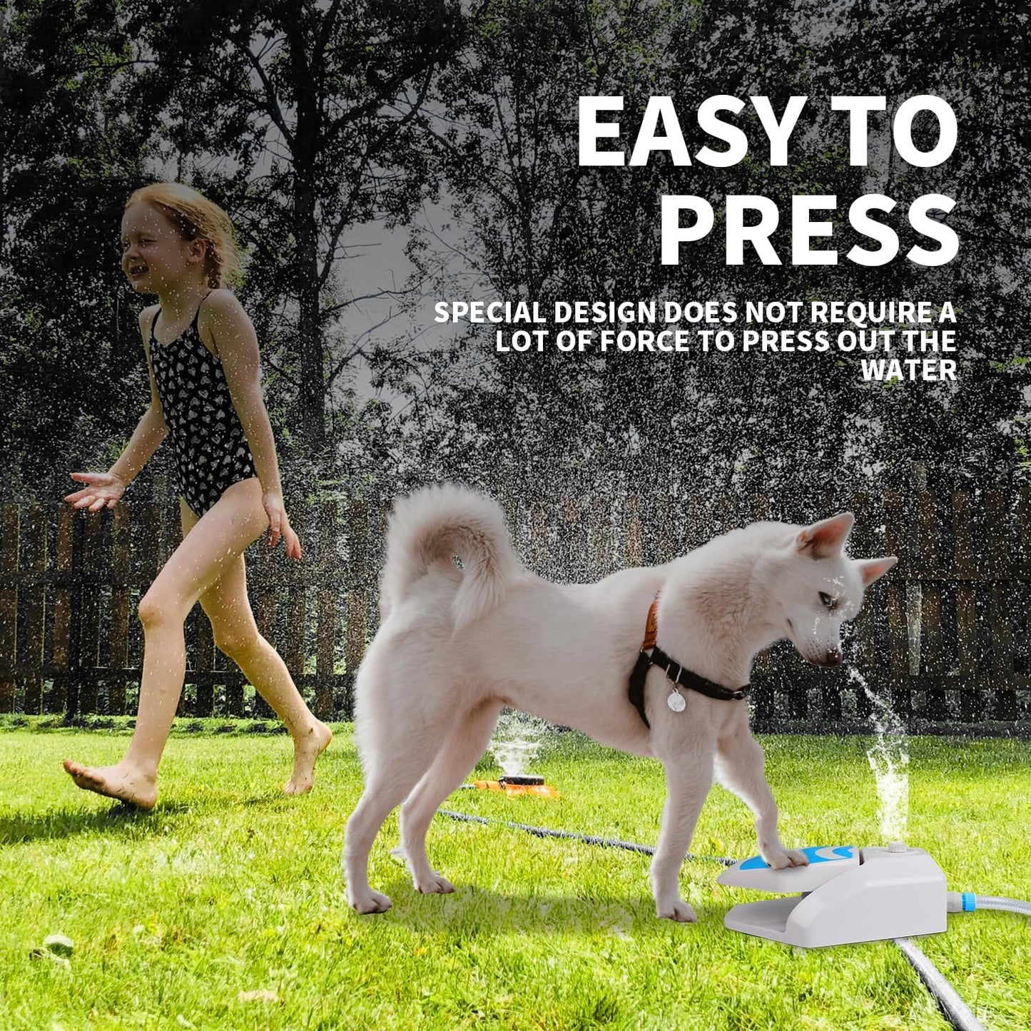 All For Paws Dog Water Fountain, Dog Sprinkler Paw Activated, Outdoor Water Fountain for Dog Drinking, Step On Pet Water Dispenser