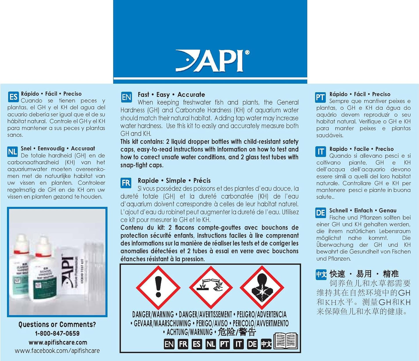 API GH & KH TEST KIT Freshwater Aquarium Water Test Kit, 2.5 oz.