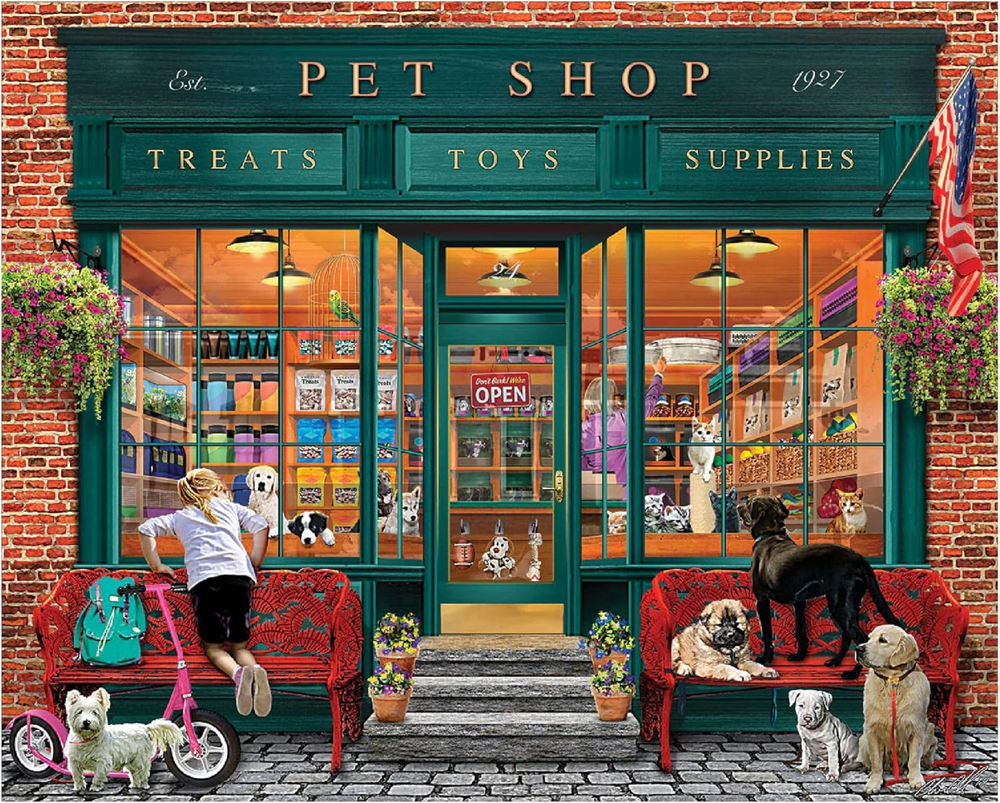 White Mountain Puzzles Local Pet Store - 500 Piece Jigsaw Puzzle