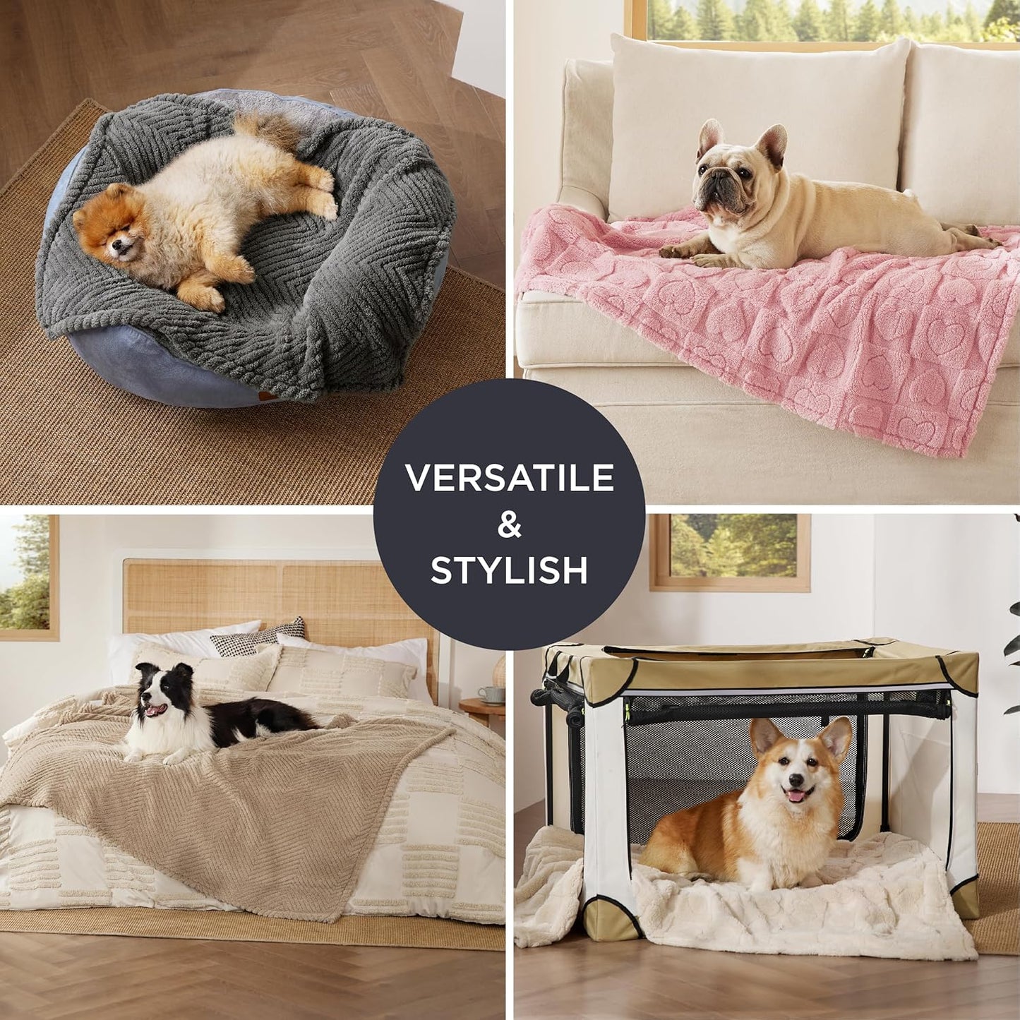 Bedsure Dog Blanket for Small Dogs Washable - Fluffy Fuzzy Puppy Cat Blanket with Premium 300GSM Coral Fleece Soft for Pet Kitten Doggy, Pink, 25x35IN
