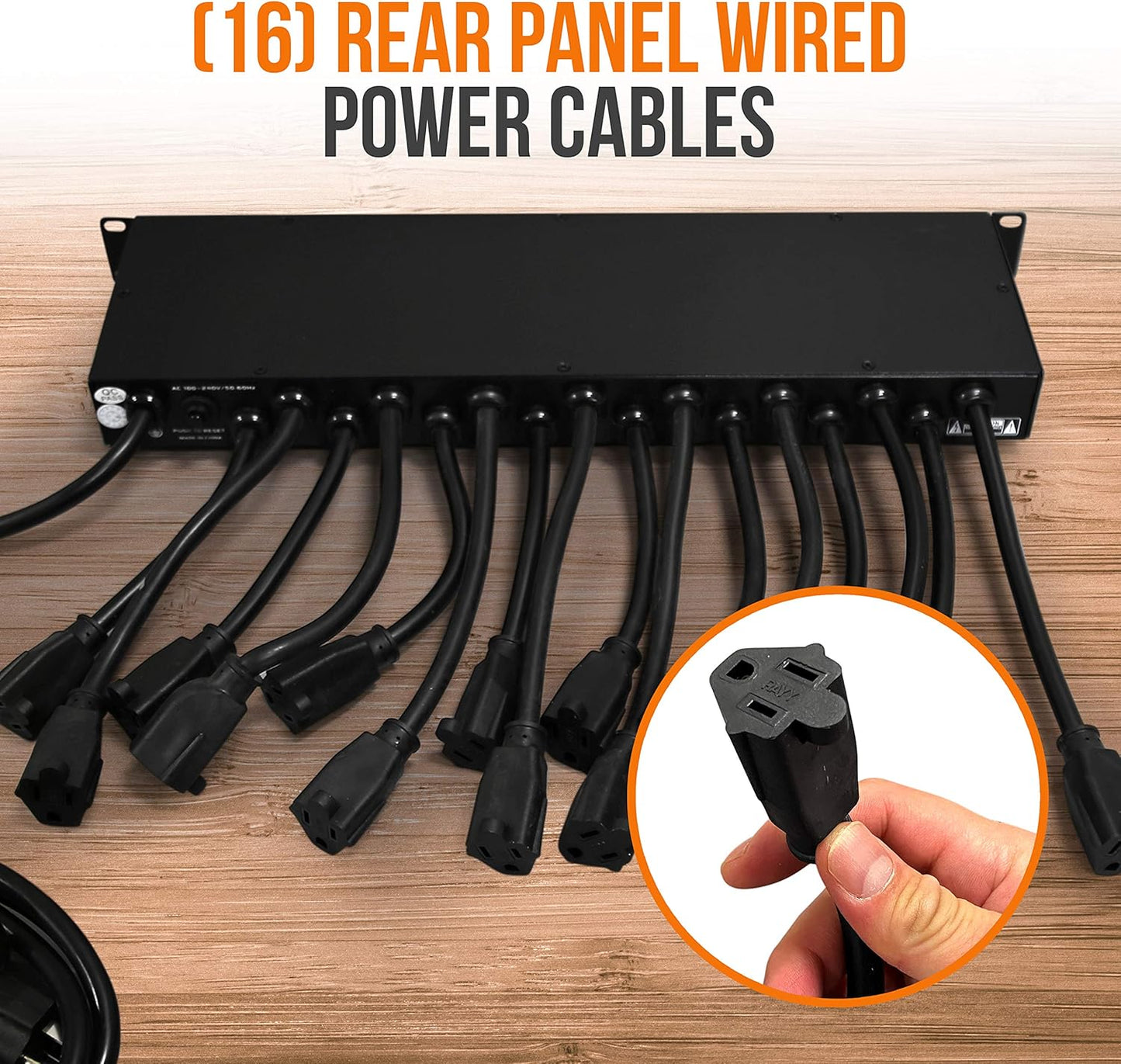 Pyle 19 Outlet 1U 19" Rackmount PDU Power Distribution Supply Center Conditioner Strip Unit Surge Protector 15 Amp Circuit Breaker 4 USB Multi Device Charge Ports 15FT Cord, Black - PCO865