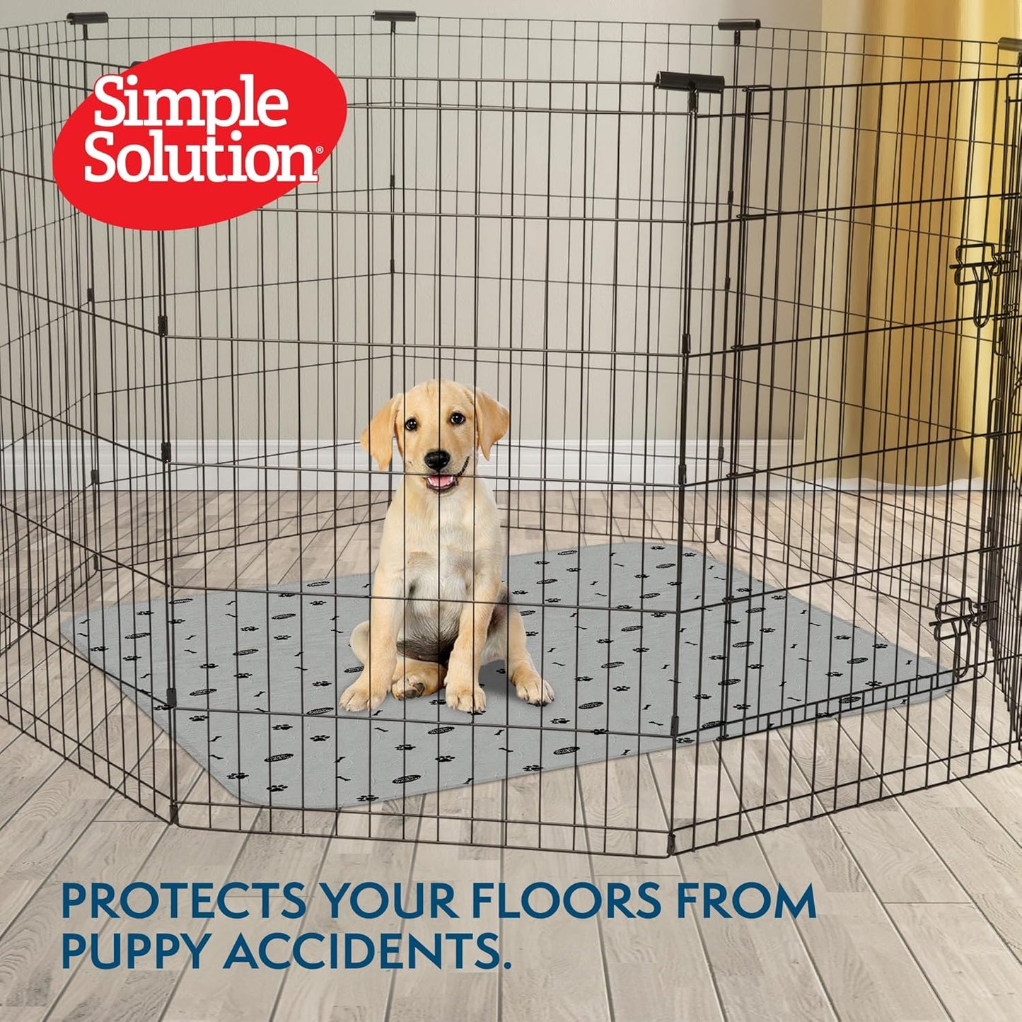 Simple Solution Large Washable Puppy Pad | Reusable Dog Pee Pad | Absorbent and Odor Controlling | 34x36 Inches, 2 Count,White