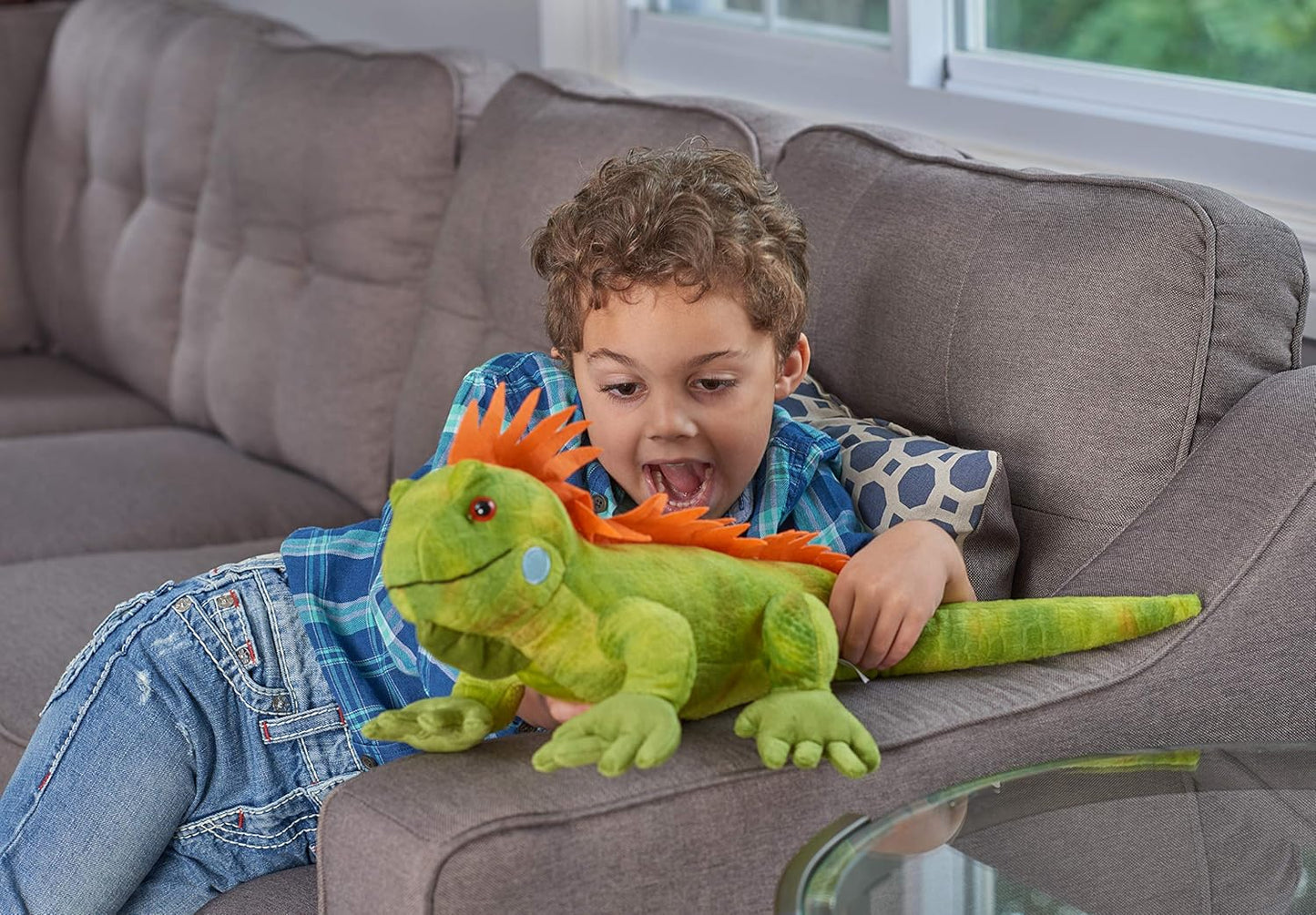 Wild Republic Iguana Plush, Stuffed Animal, Plush Toy, Kids Gifts, Cuddlekins, 15 Inches, Multi (12905)