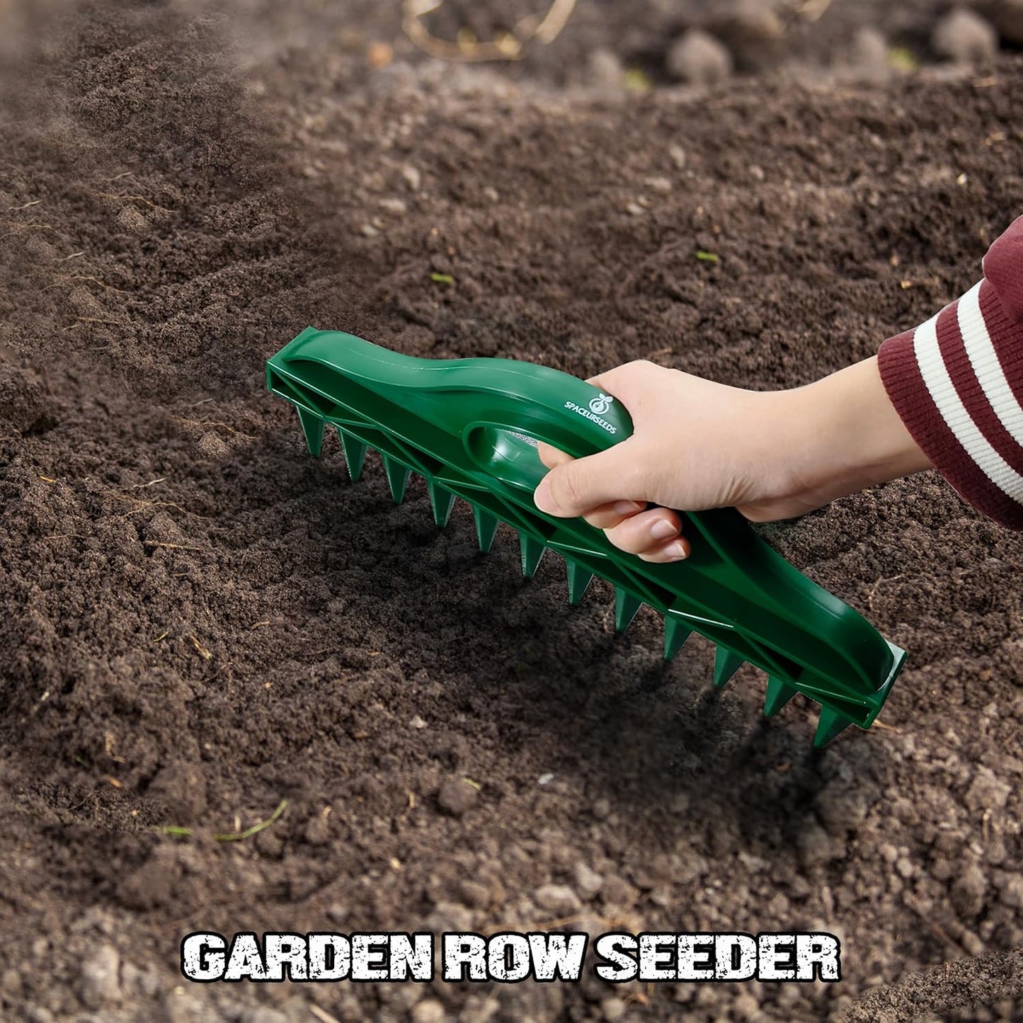 The Row Seeder by Seeding Square – Handheld Garden Tool for Precise Seed & Seedling Spacing in Rows & Seed Trays – for Vegetables, Flowers & Herbs. Durable & Ergonomic
