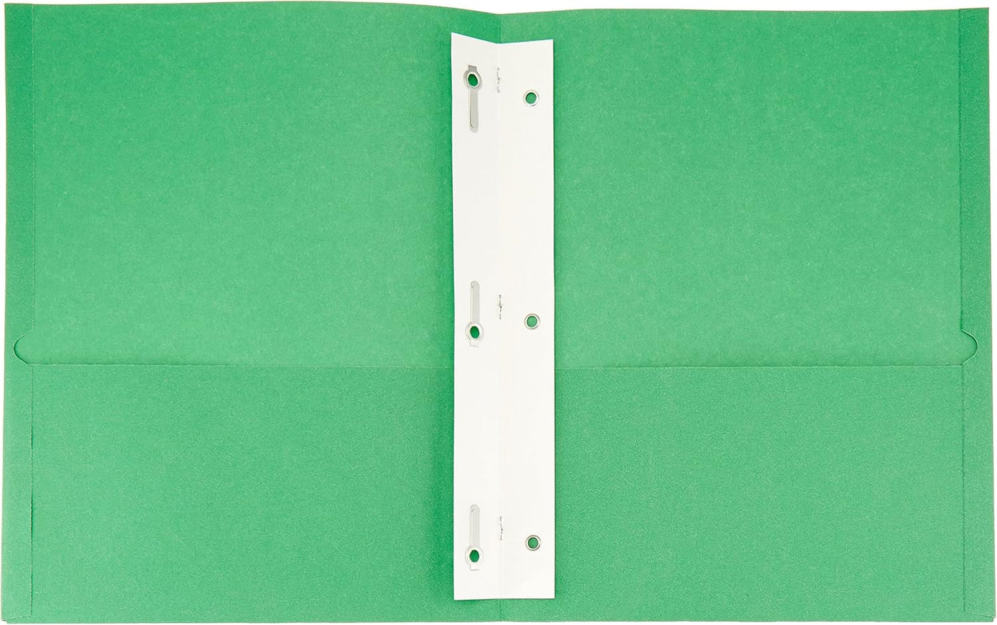Amazon Basics Twin Pocket File Folders with Fasteners, Letter Size, Business Card Slot, Assorted Colors, 25-Pack